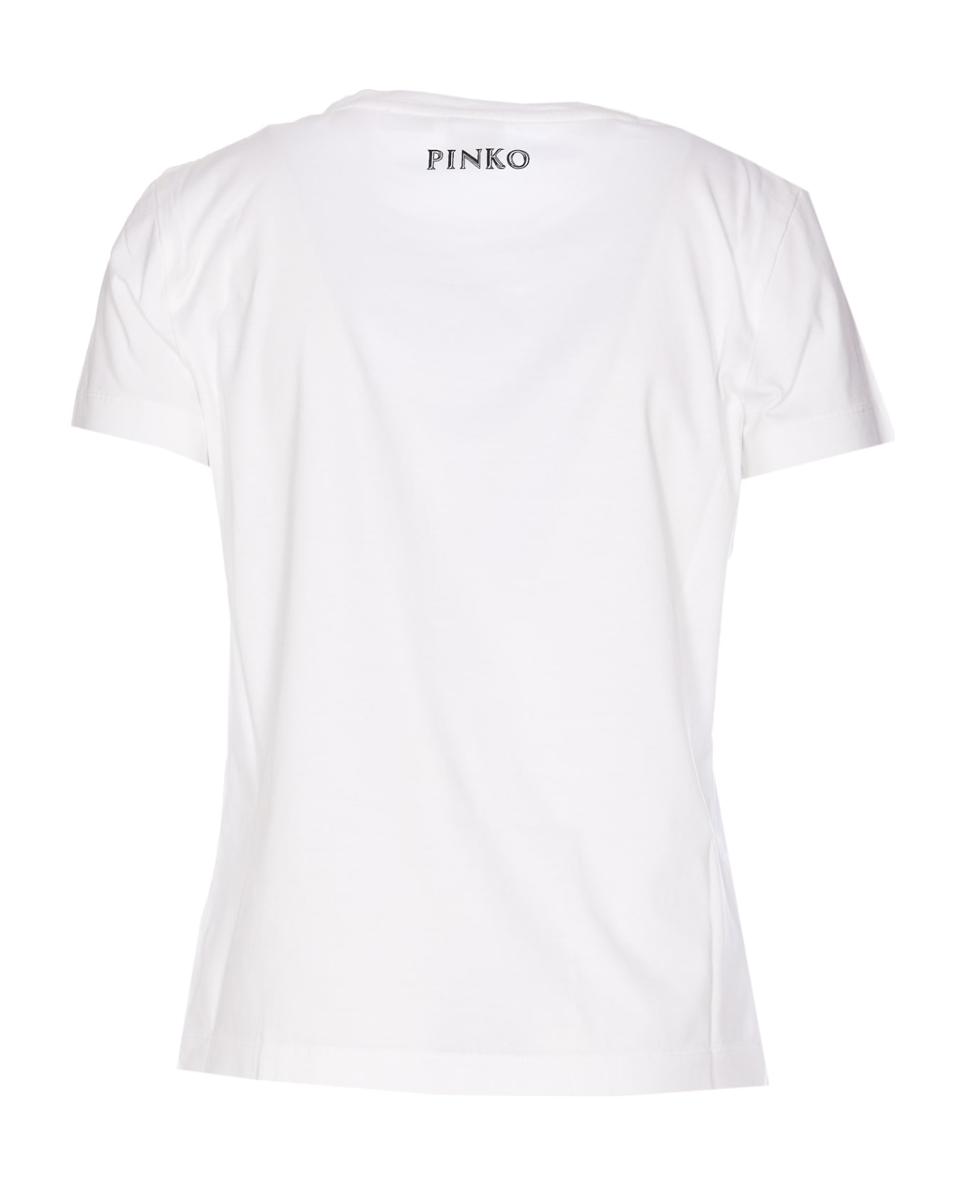 Pinko Graphic Printed Crewneck T-shirt - White