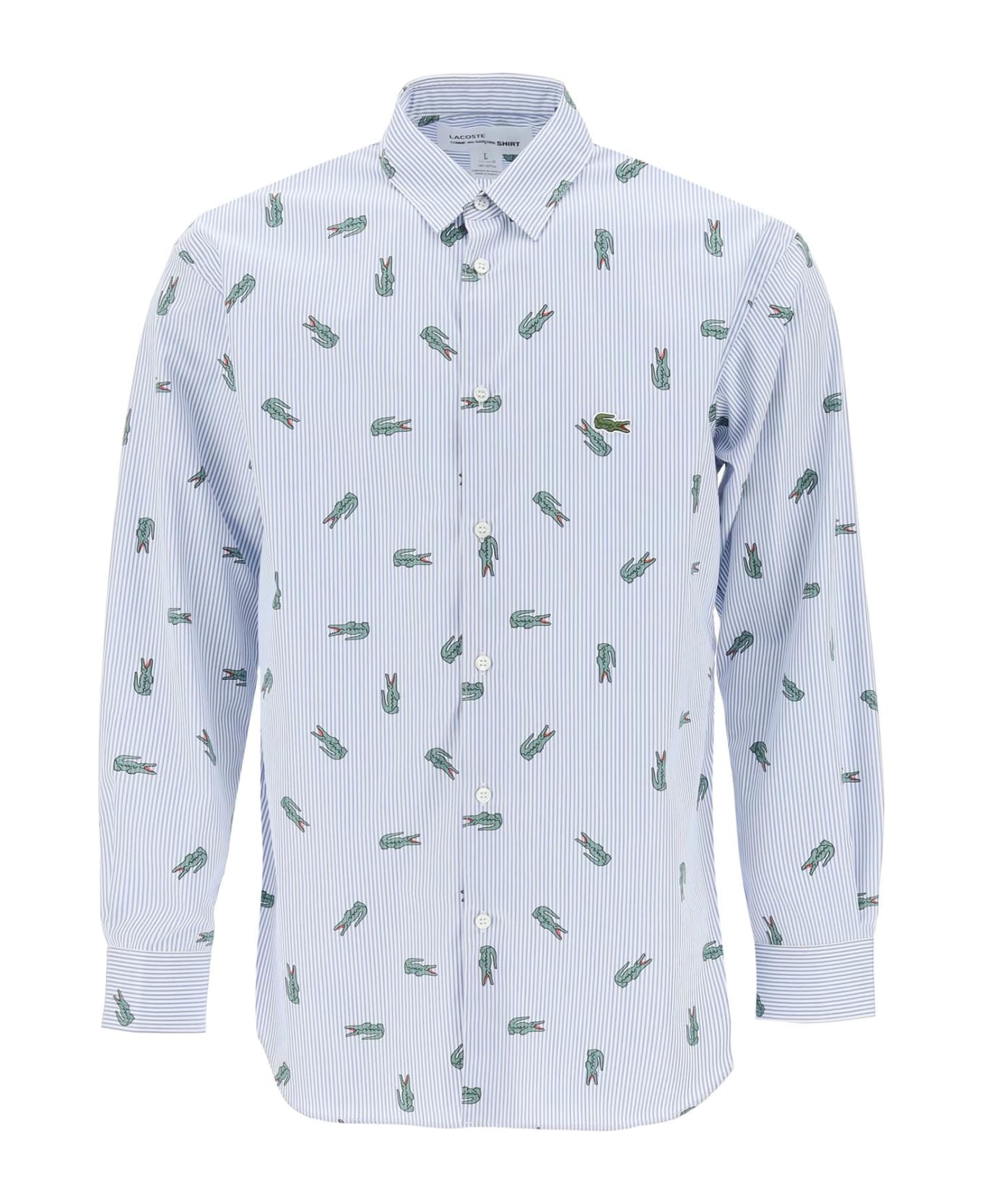 Comme des Garçons Shirt X Lacoste Oxford Shirt With Crocodile Motif - STRIPE (White)