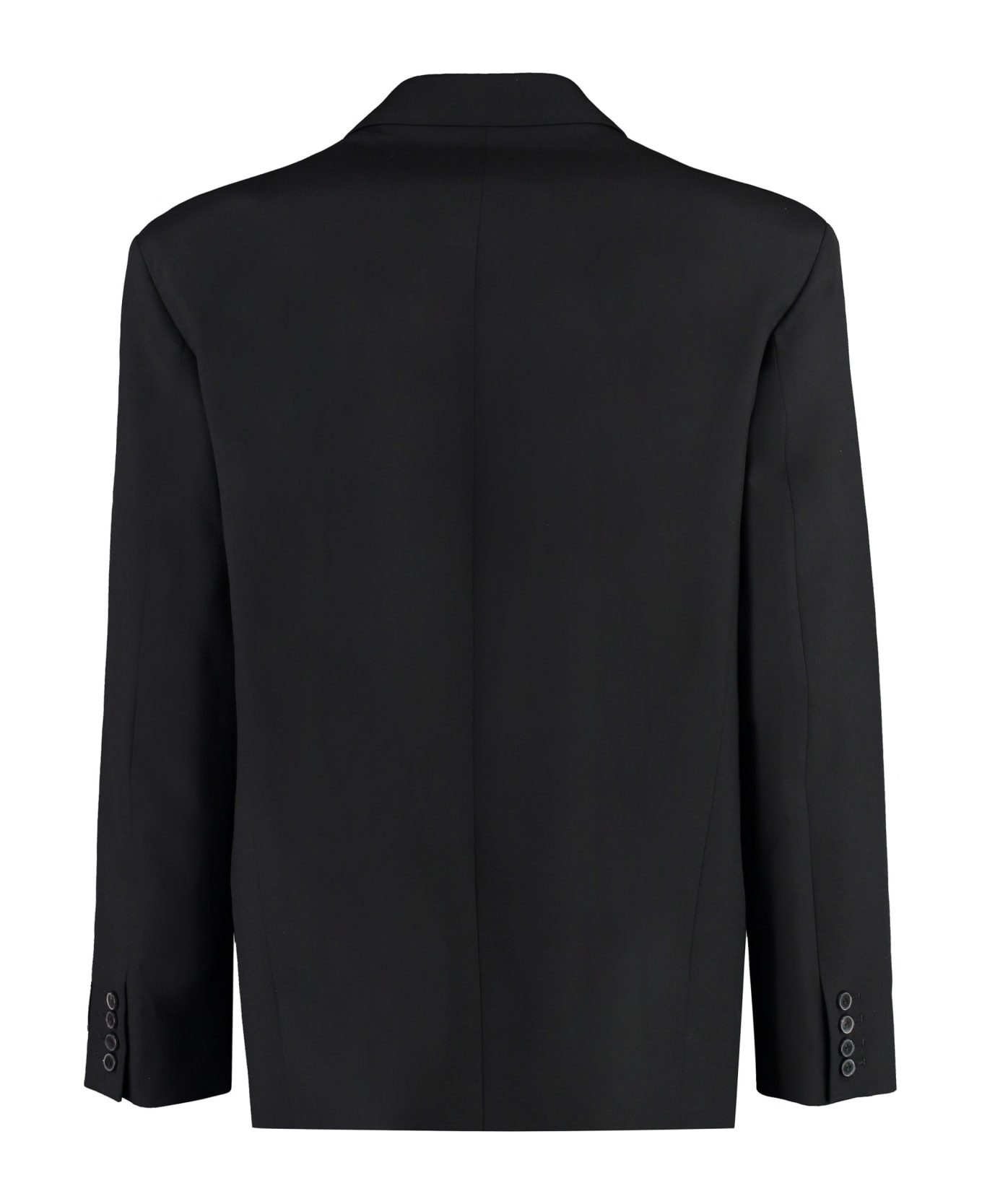 Valentino Double-breasted Wool Blazer - black