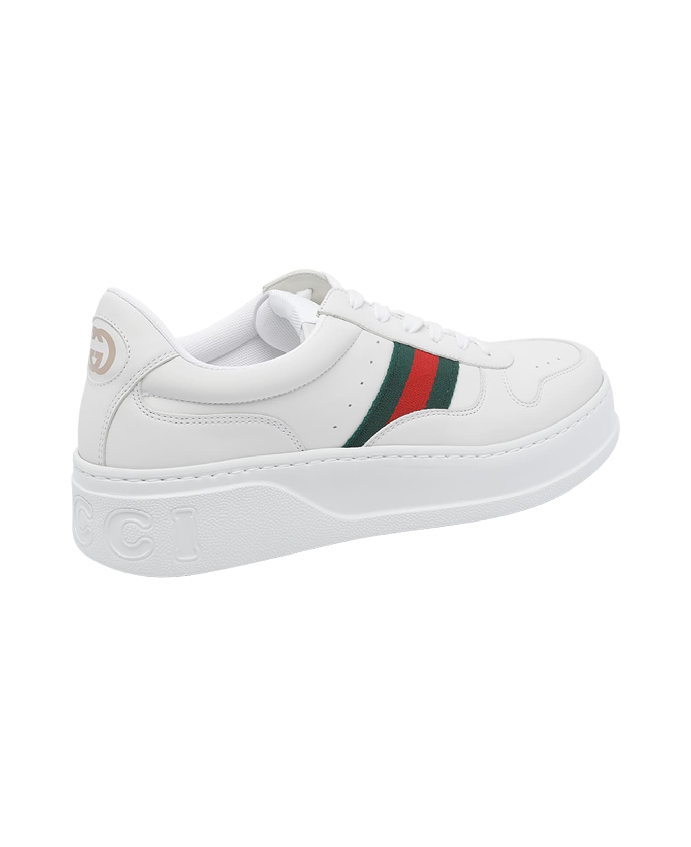 Gucci Web Detail Chuncky Sneakers - White