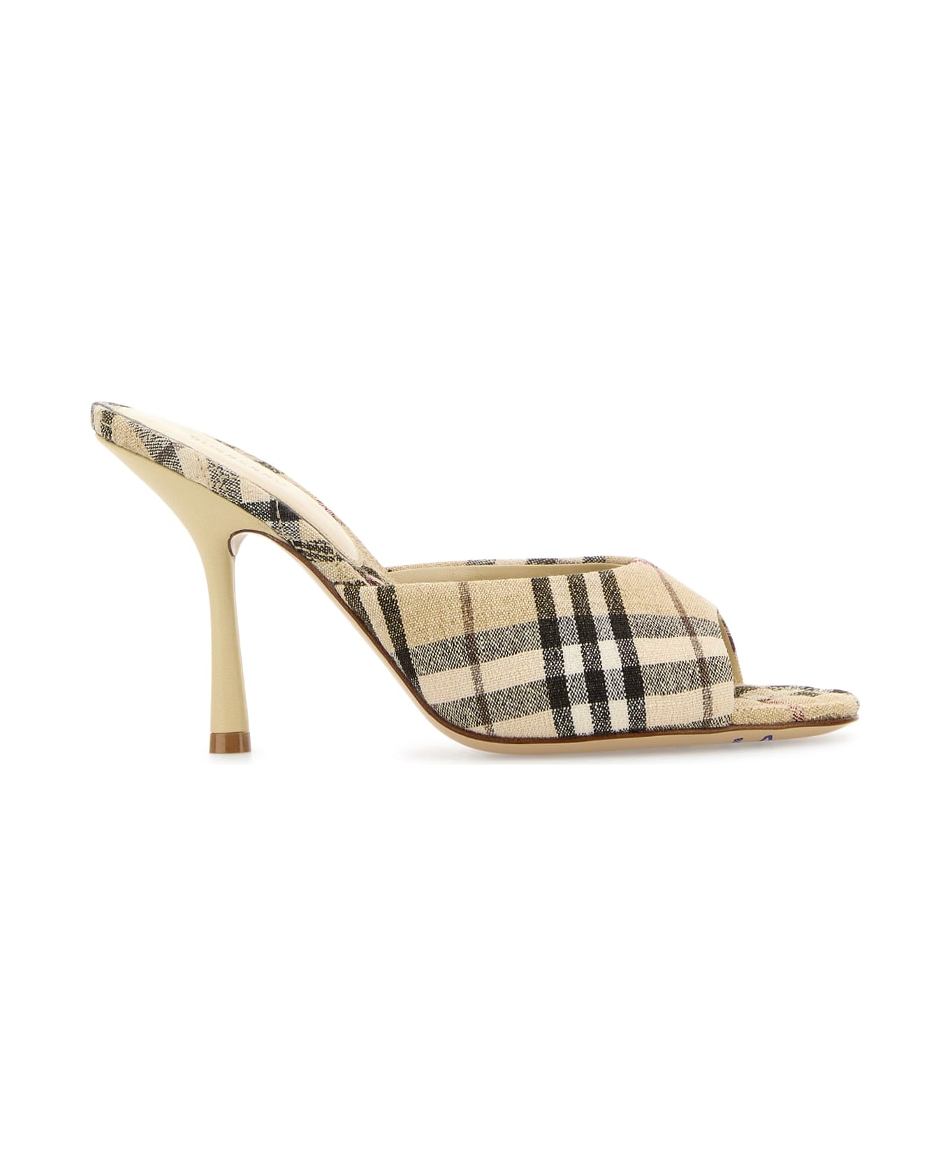 Burberry Embroidered Fabric Mews Mules - Nude 
Neutrals