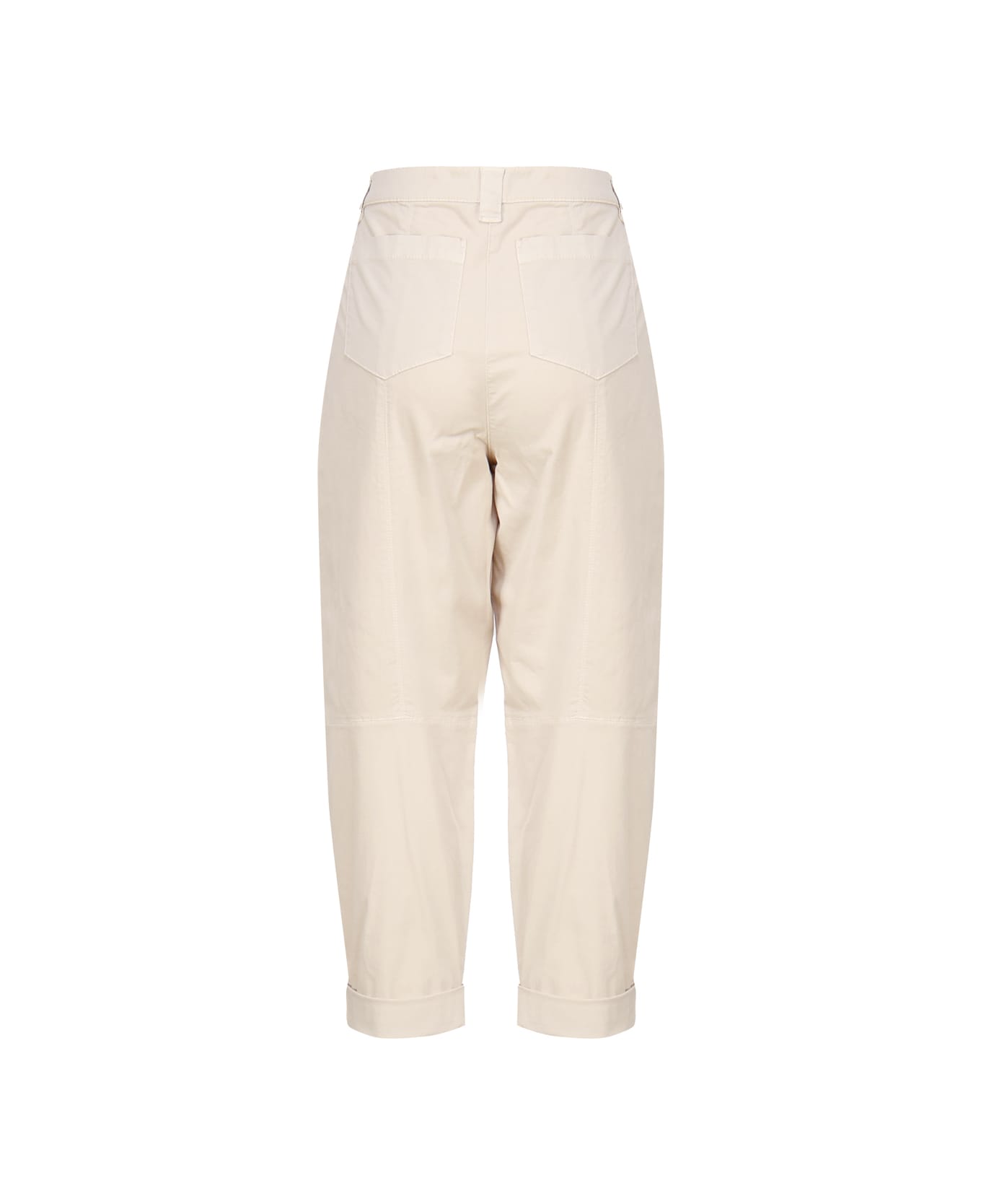 Pinko Carrot Pants In Cavallery Fabric - Ivory