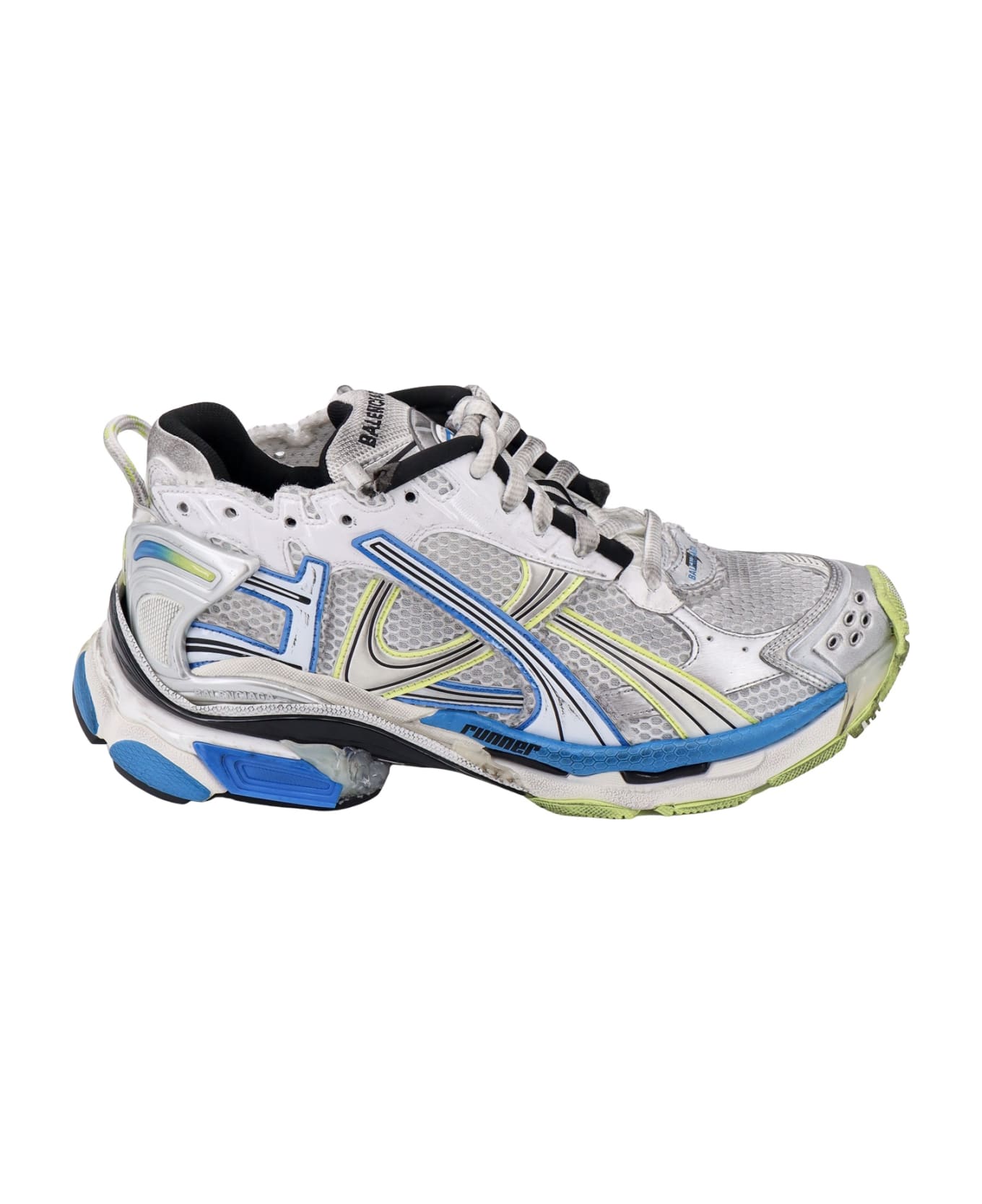 Balenciaga Runner Sneakers - White/yellow/blue