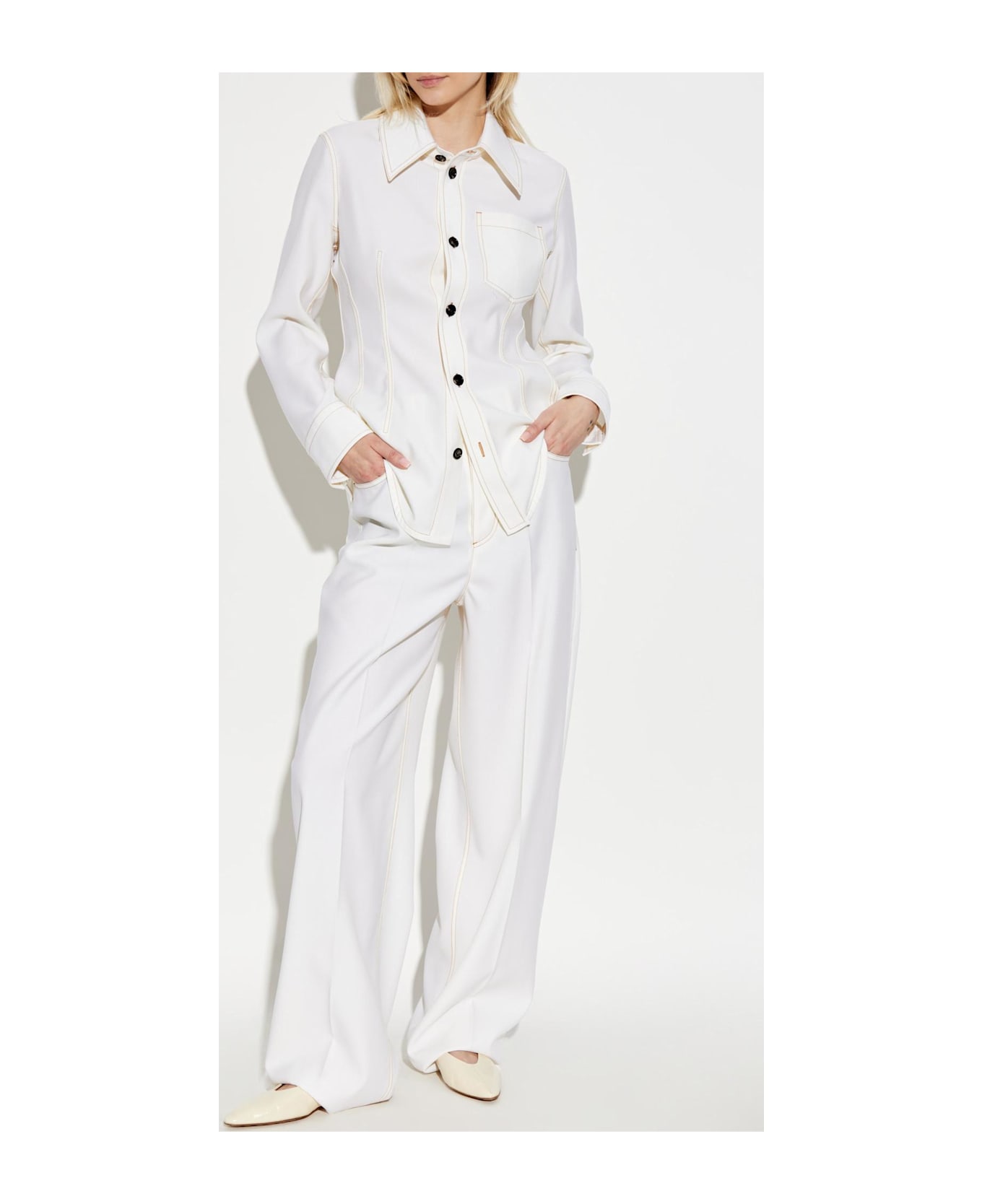 Bottega Veneta Wool Shirt - White