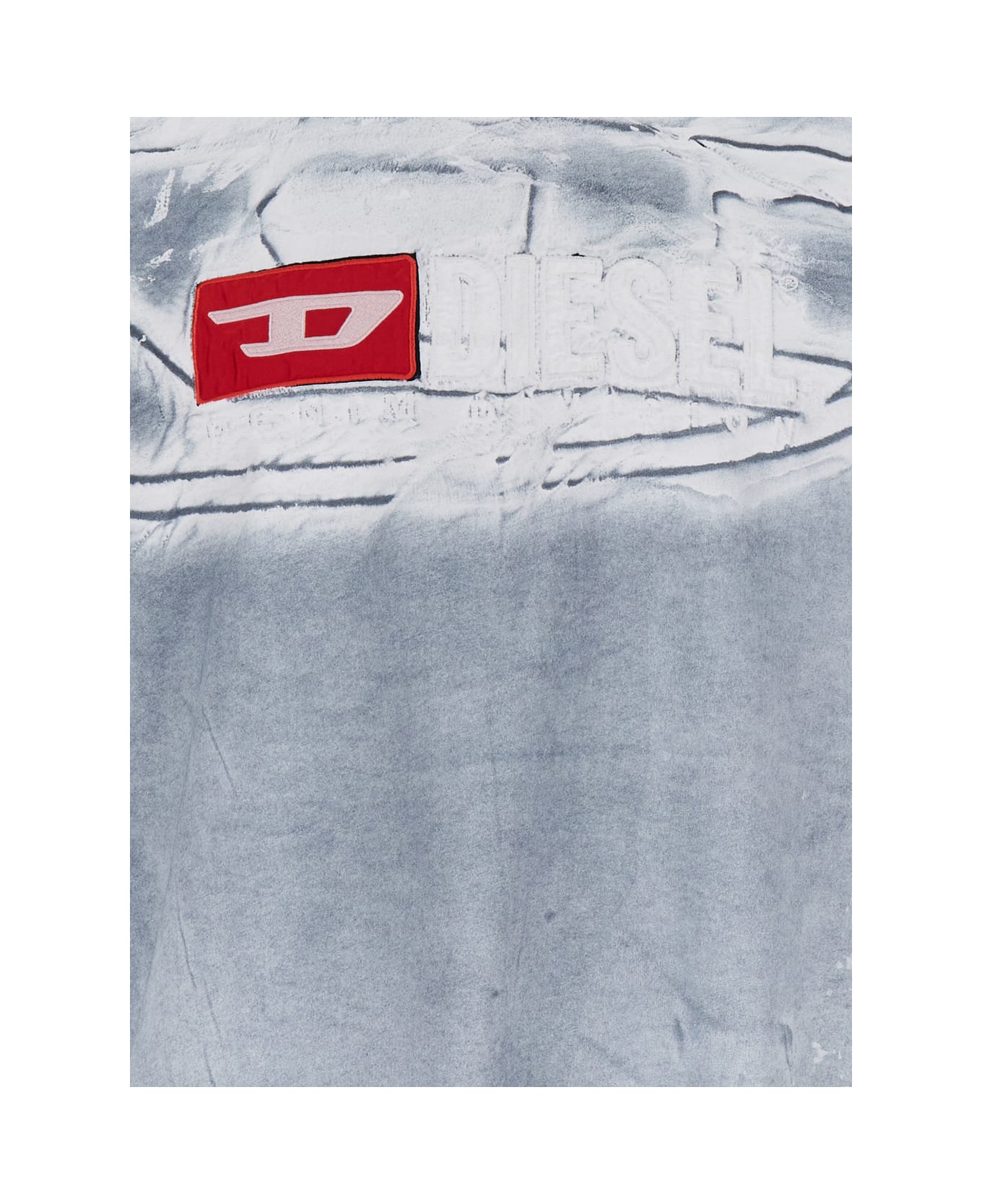 Diesel Grey T-ox Chalk Effect With Logo Patch In Cotton Man - White