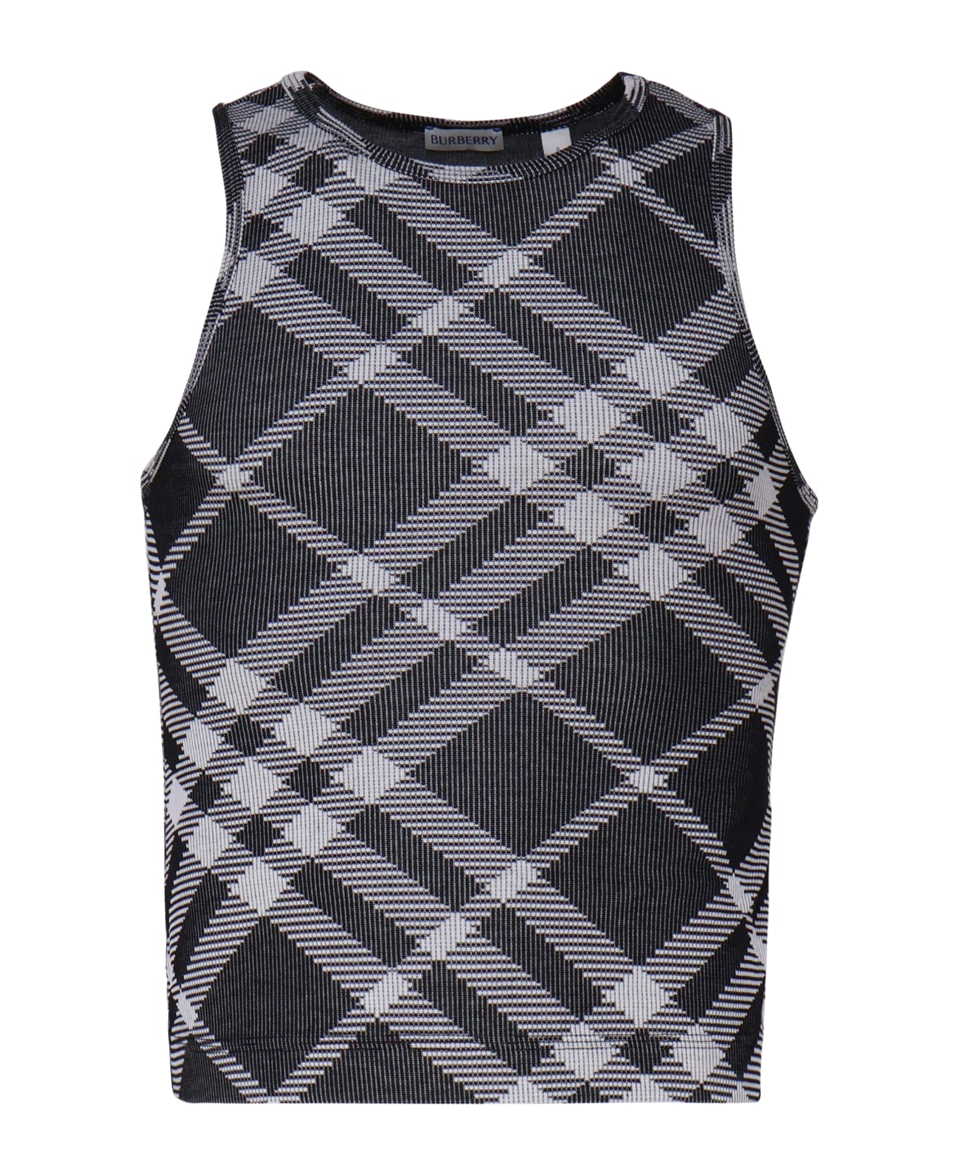 Burberry Halter Top In Vintage Check - Black