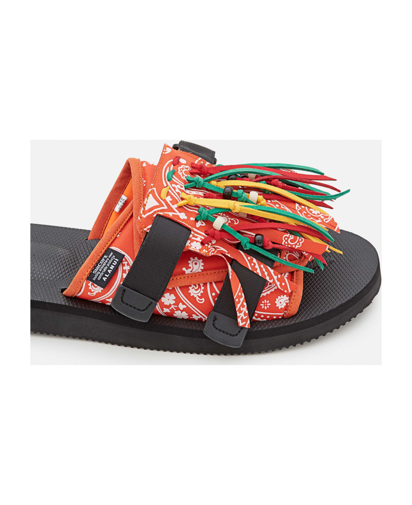 Alanui Suicoke X Alanui Moto Fringed Slides - Red
