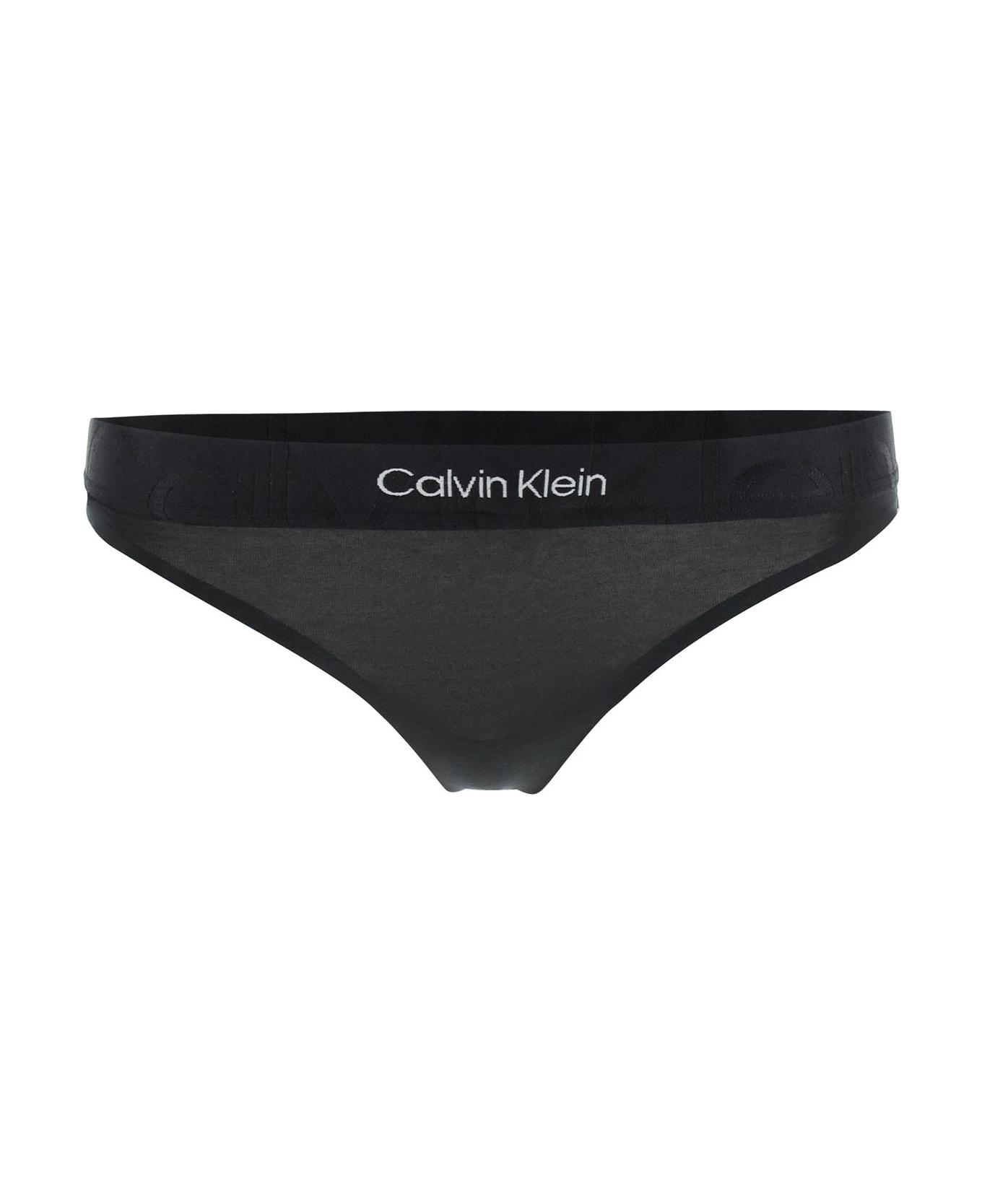 Calvin Klein Embossed Icon Thong - BLACK (Black)