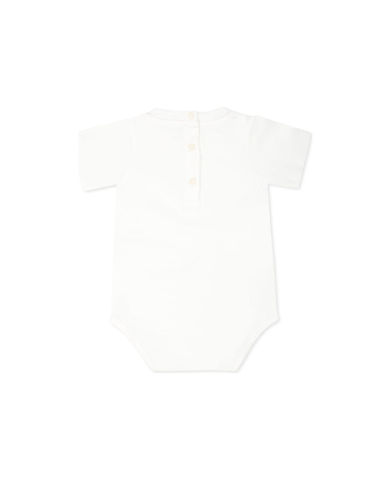 Fendi Light Blue Babygrow Set For Baby Boy With Logo - Light Blue