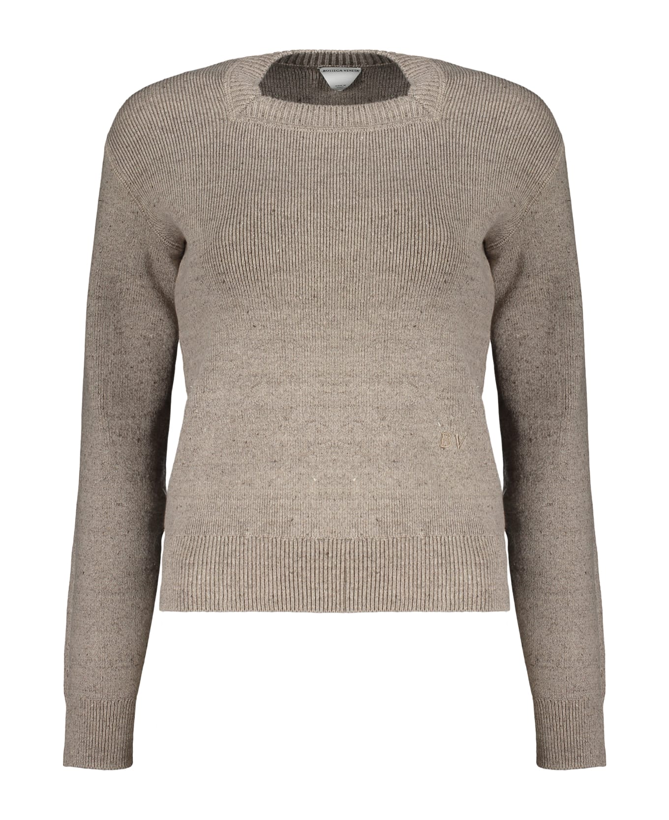 Bottega Veneta Long Sleeve Crew-neck Sweater - turtledove