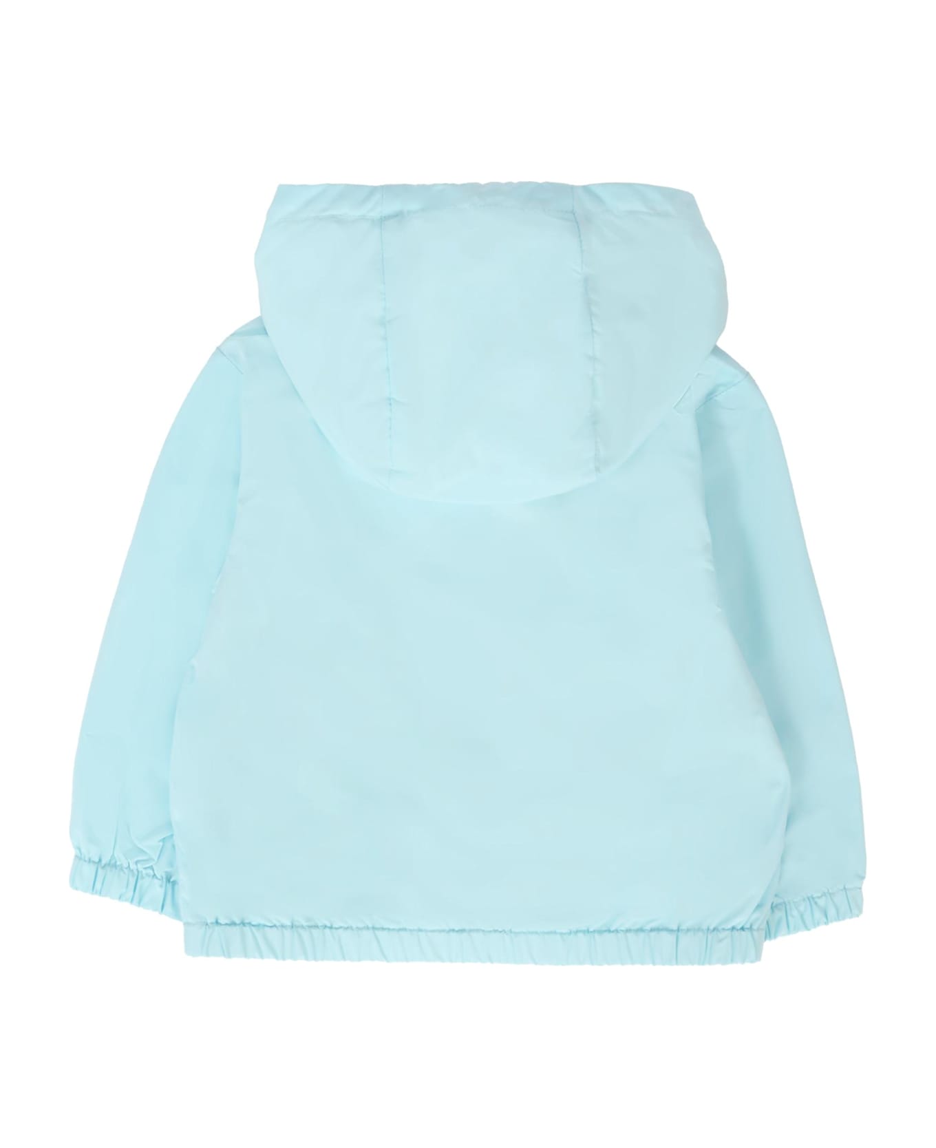 Moschino Light Blue Windbreaker Jacket For Baby Boy With Teddy Bear - Light Blue