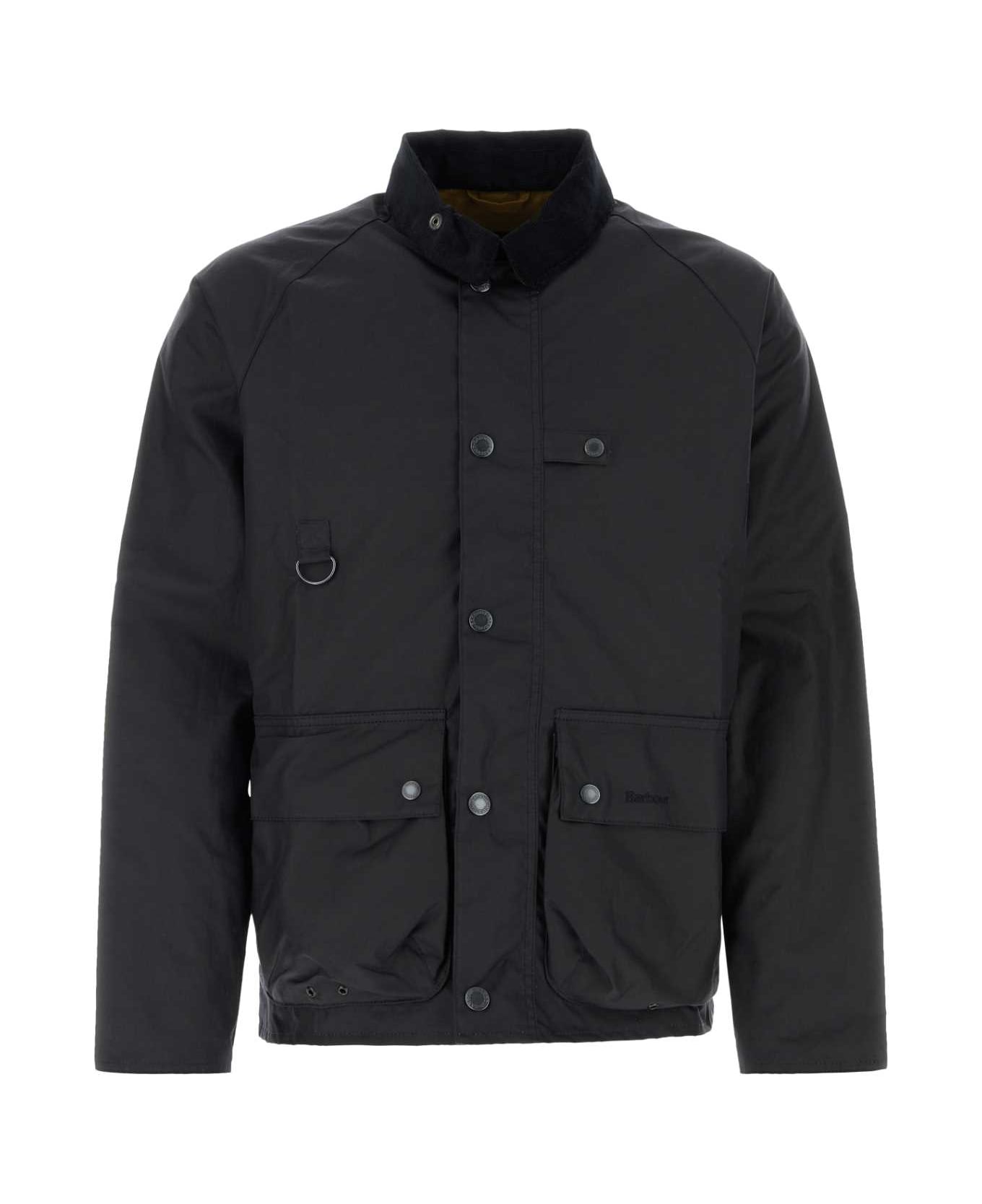 Barbour Black Cotton Utily Spey Jacket - NAVY