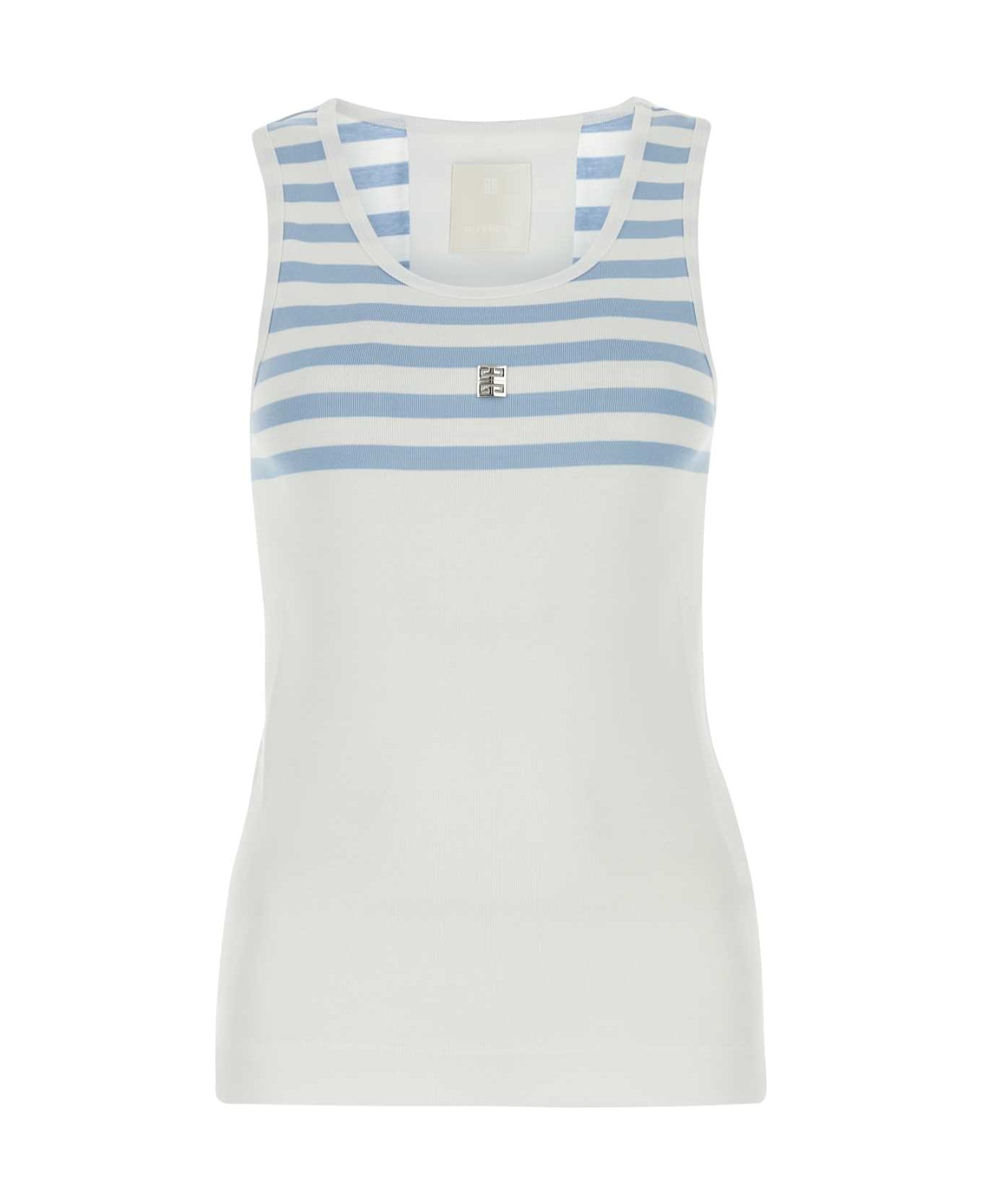 Givenchy White Cotton Tank Top - WHITELIGHTBLUE