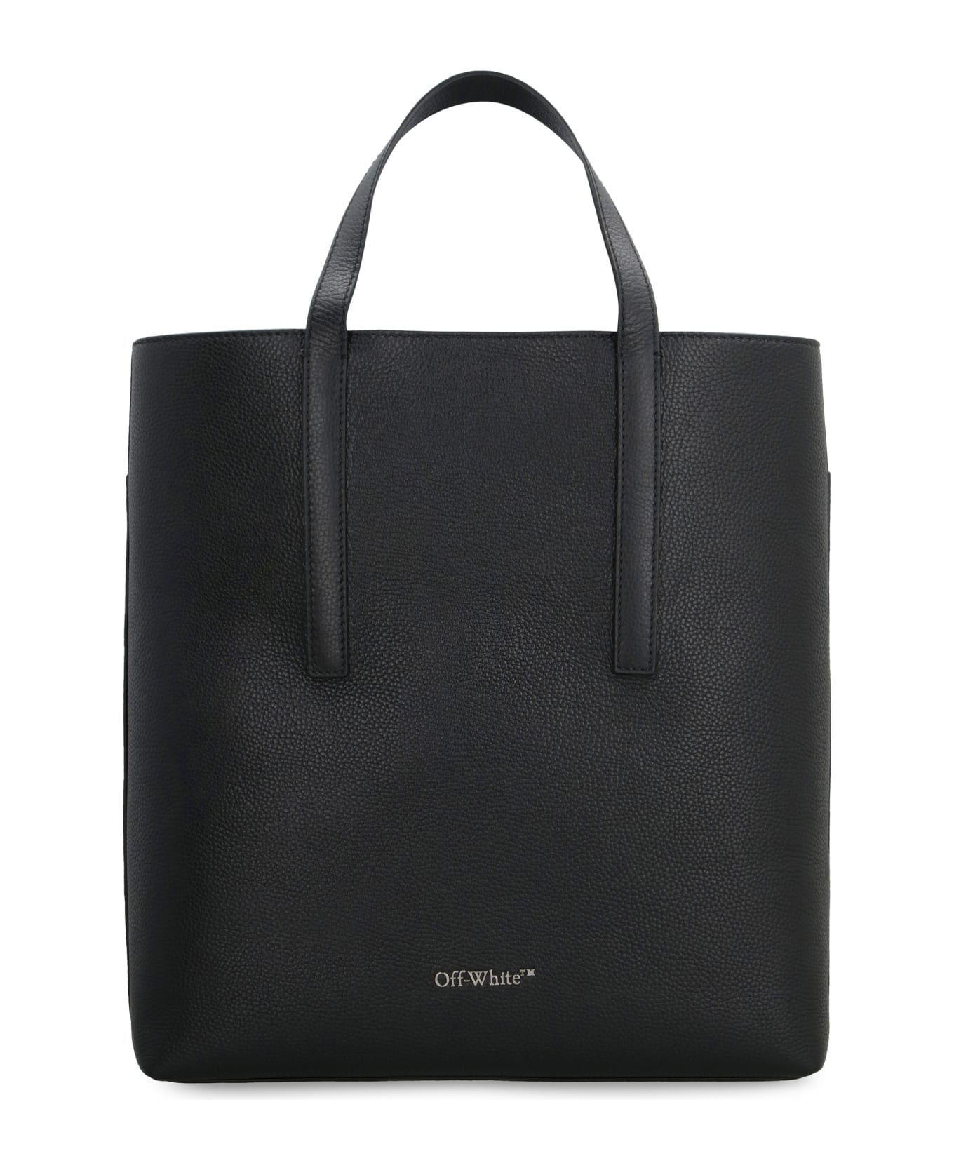 Off-White Binder Leather Tote - black