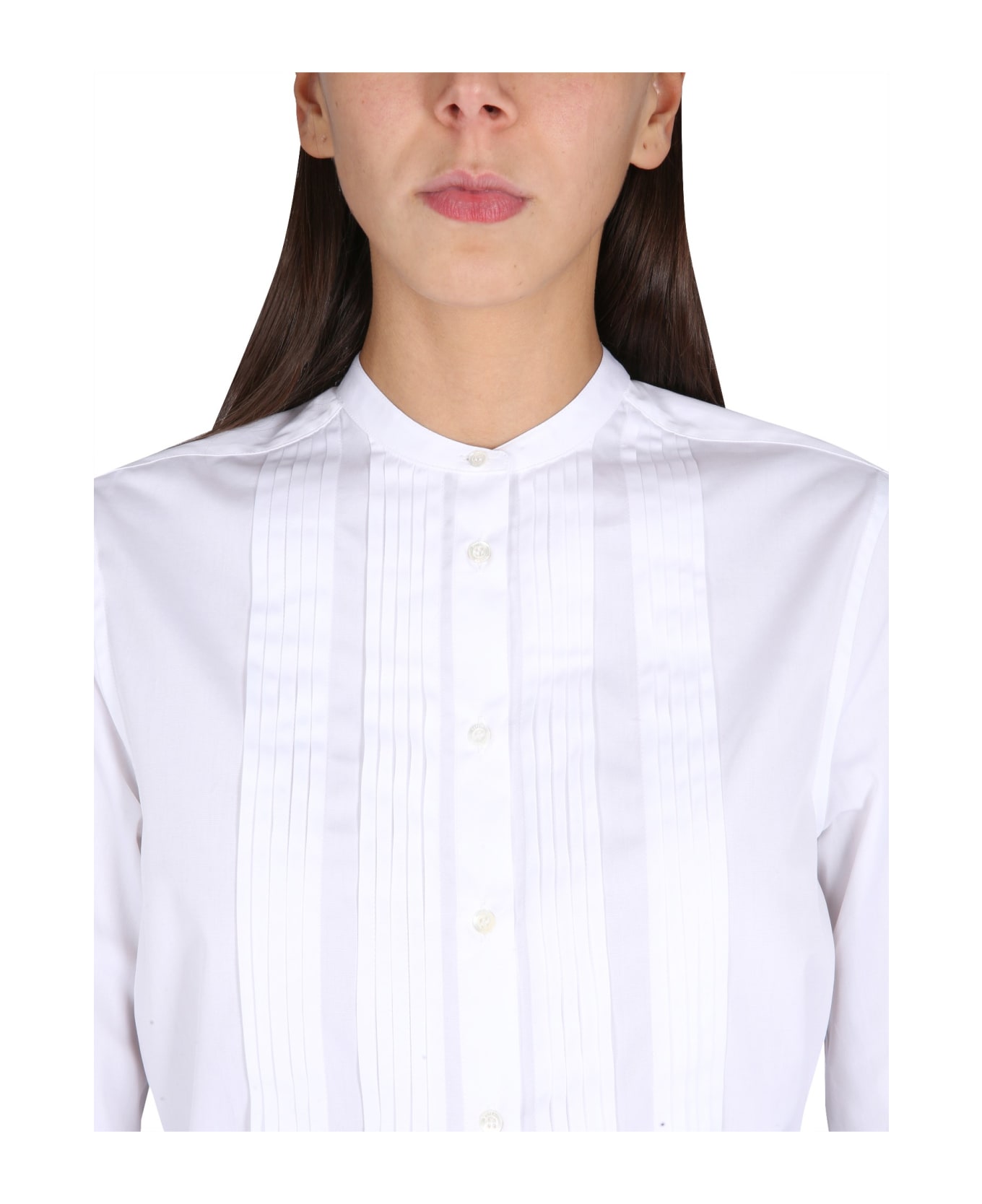Aspesi Korean Collar Shirt - BIANCO