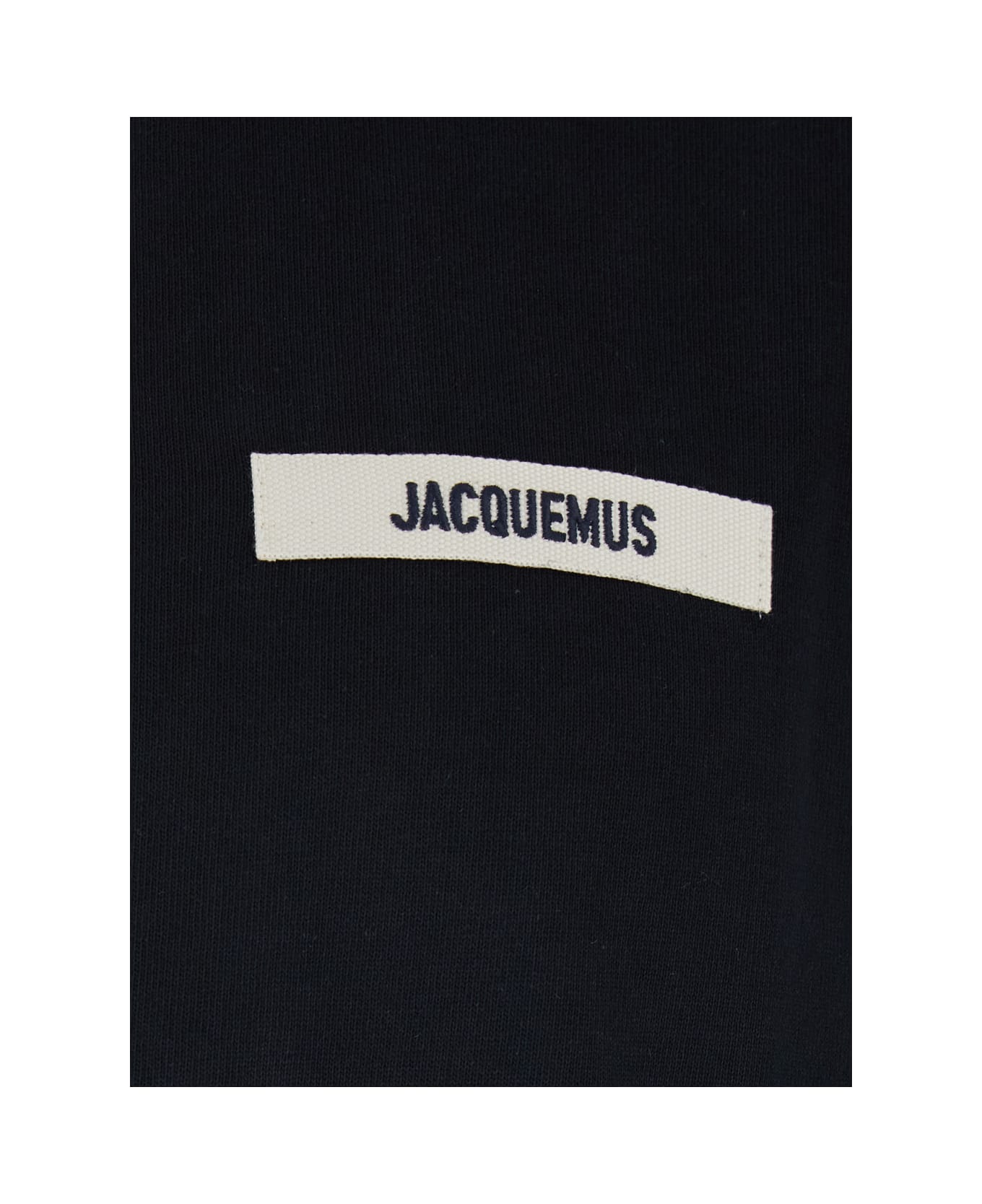 Jacquemus 
le T-shirt Gros Grain
 Black T-shirt With Logo Patch On The Front In Cotton Man - Black
