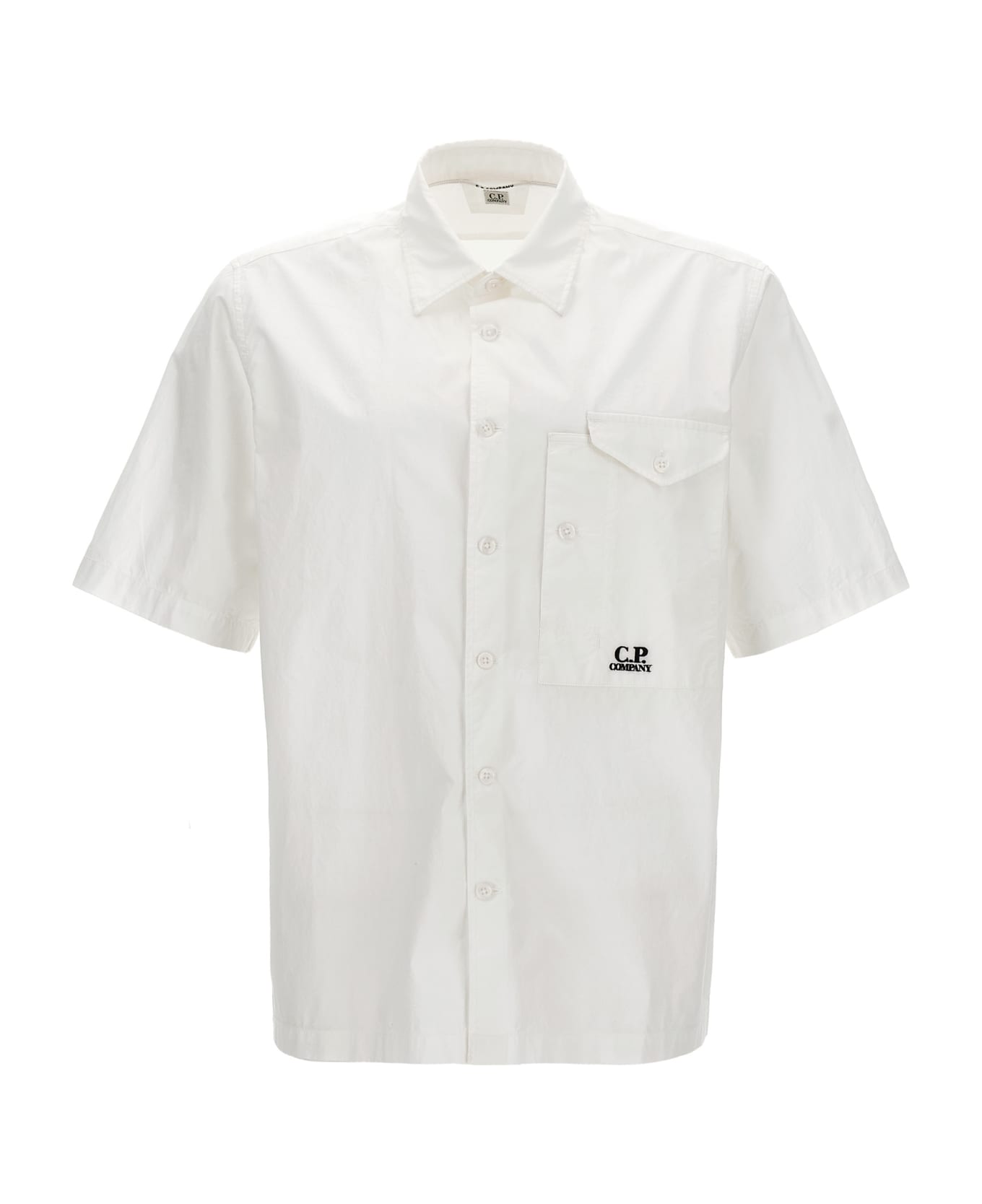 C.P. Company Logo Embroidery Shirt - Bianco