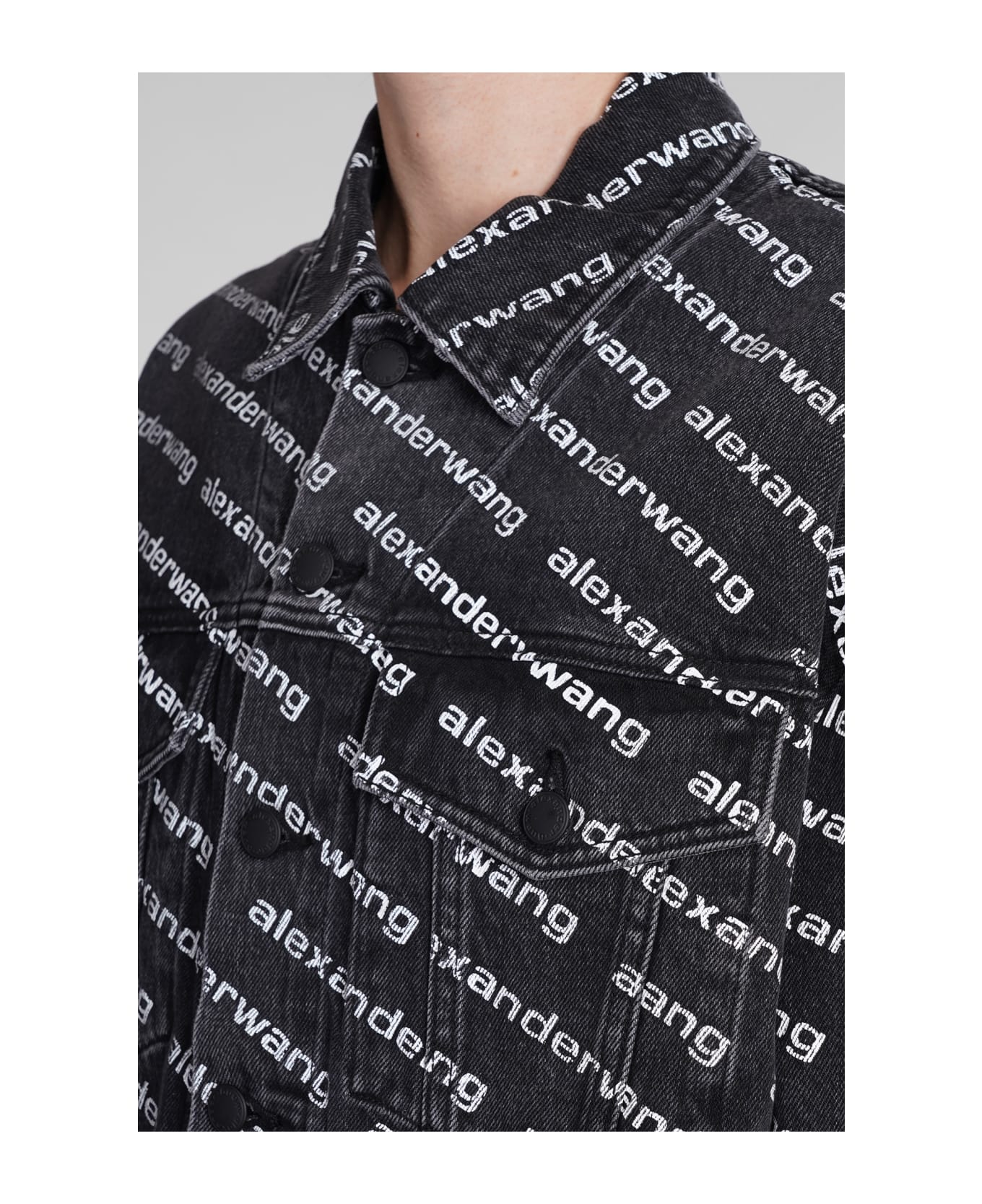 Alexander Wang Denim Jackets In Grey Cotton - grey