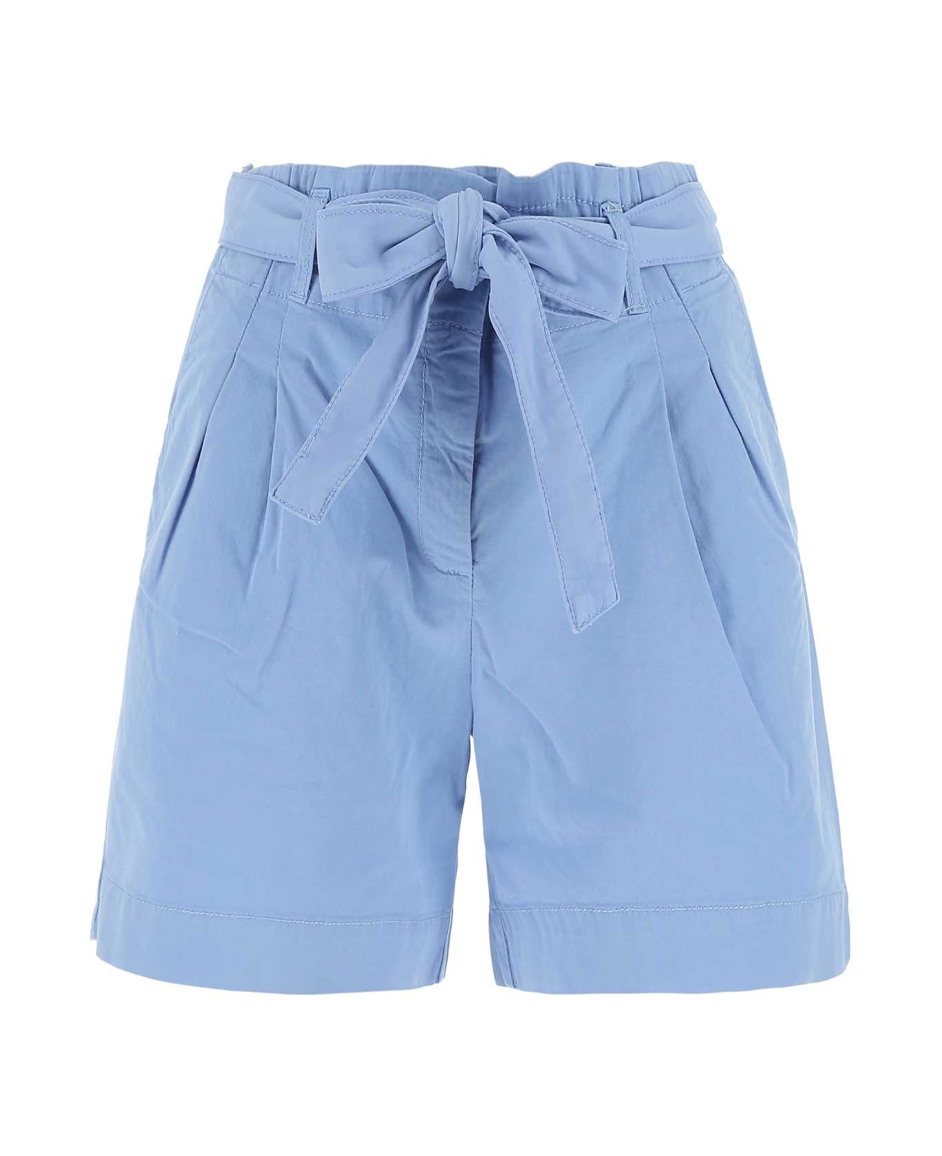 Saint James Light-blue Stretch Cotton Linda Bermuda Shorts - OXYGENE