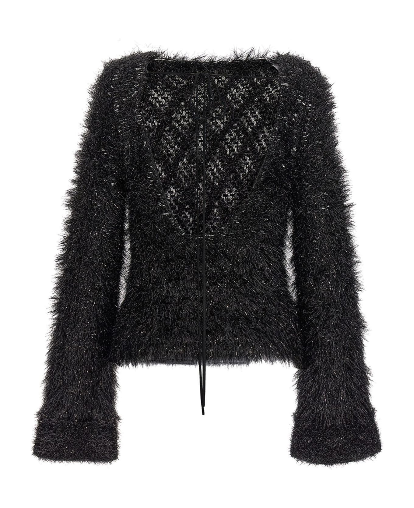 Victoria Beckham Cut-out Lurex Sweater - Black  
