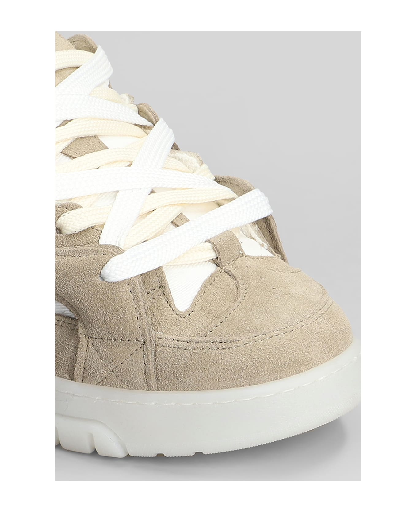 Paura Santha 1 Total Sneakers In Taupe Suede - taupe