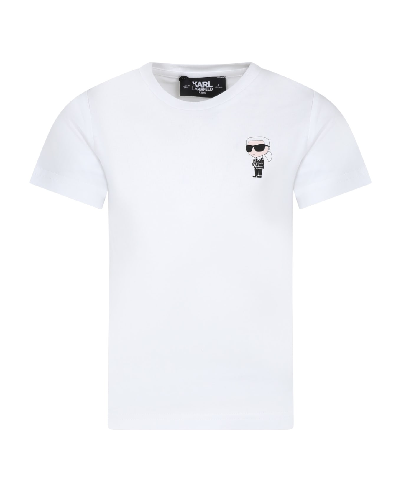 Karl Lagerfeld Kids White T-shirt For Boy With Karl Print - White Tシャツ＆ポロシャツ