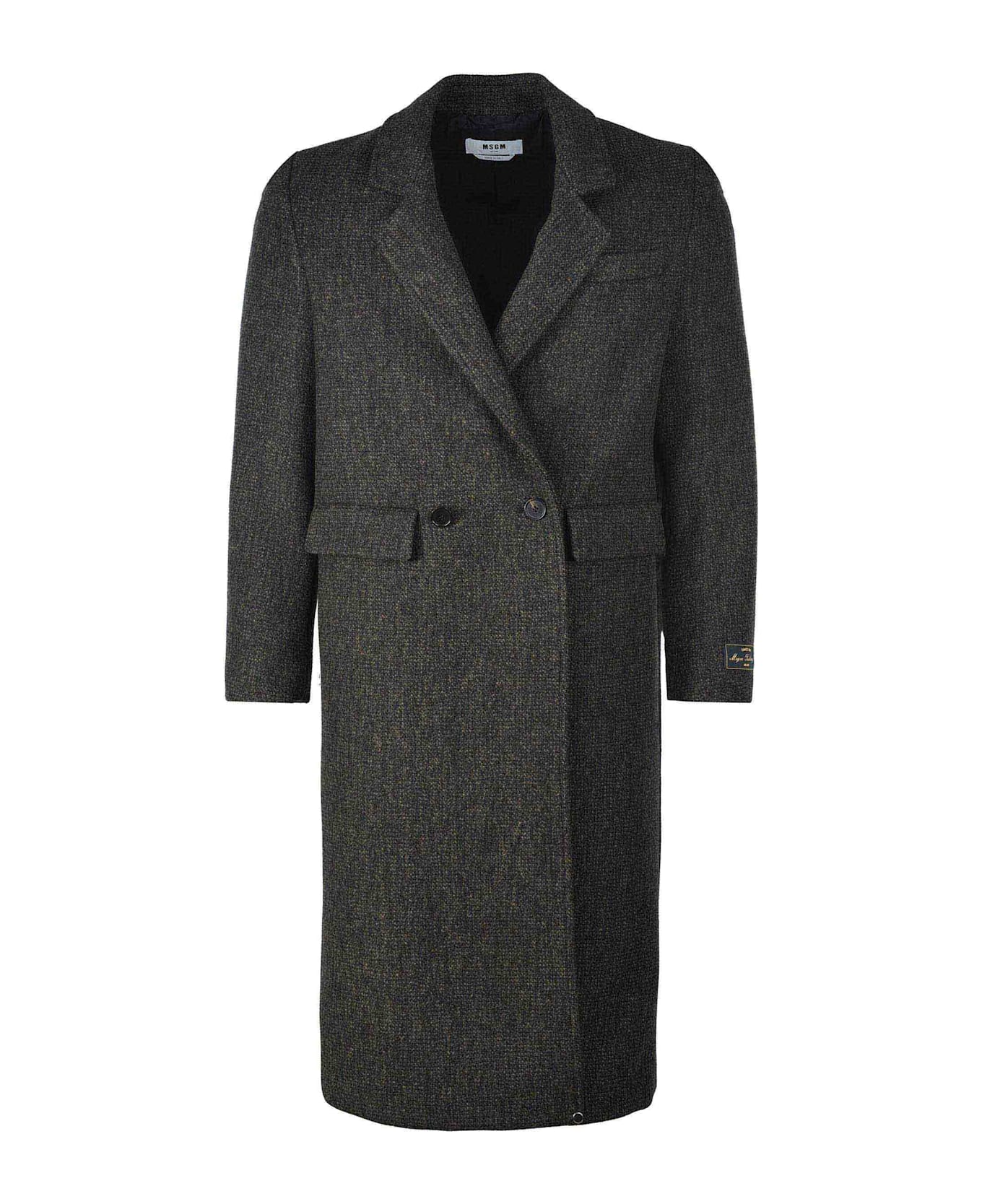 MSGM Coat In Wool Blend - Black