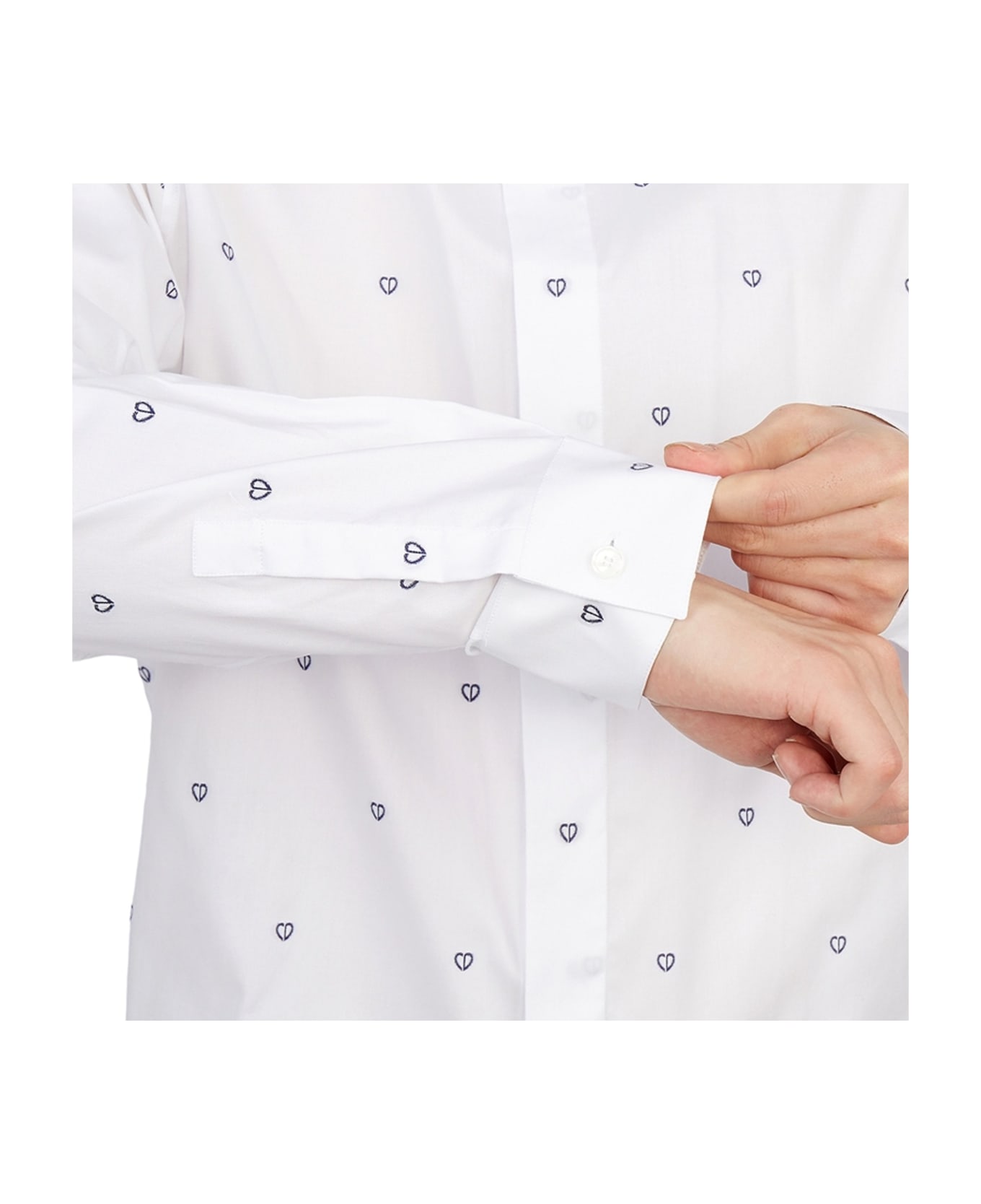 Dior Logo Embroidered Detail Shirt - White