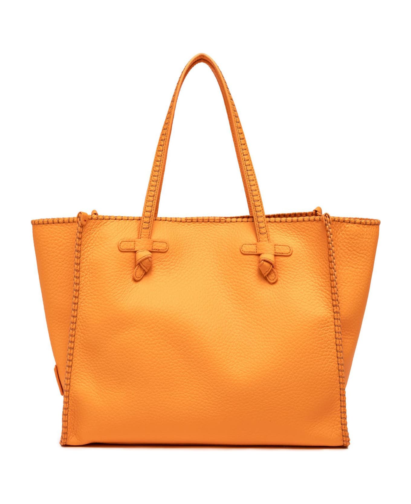 Gianni Chiarini Orange Soft Leather Shopping Bag - Flame orange