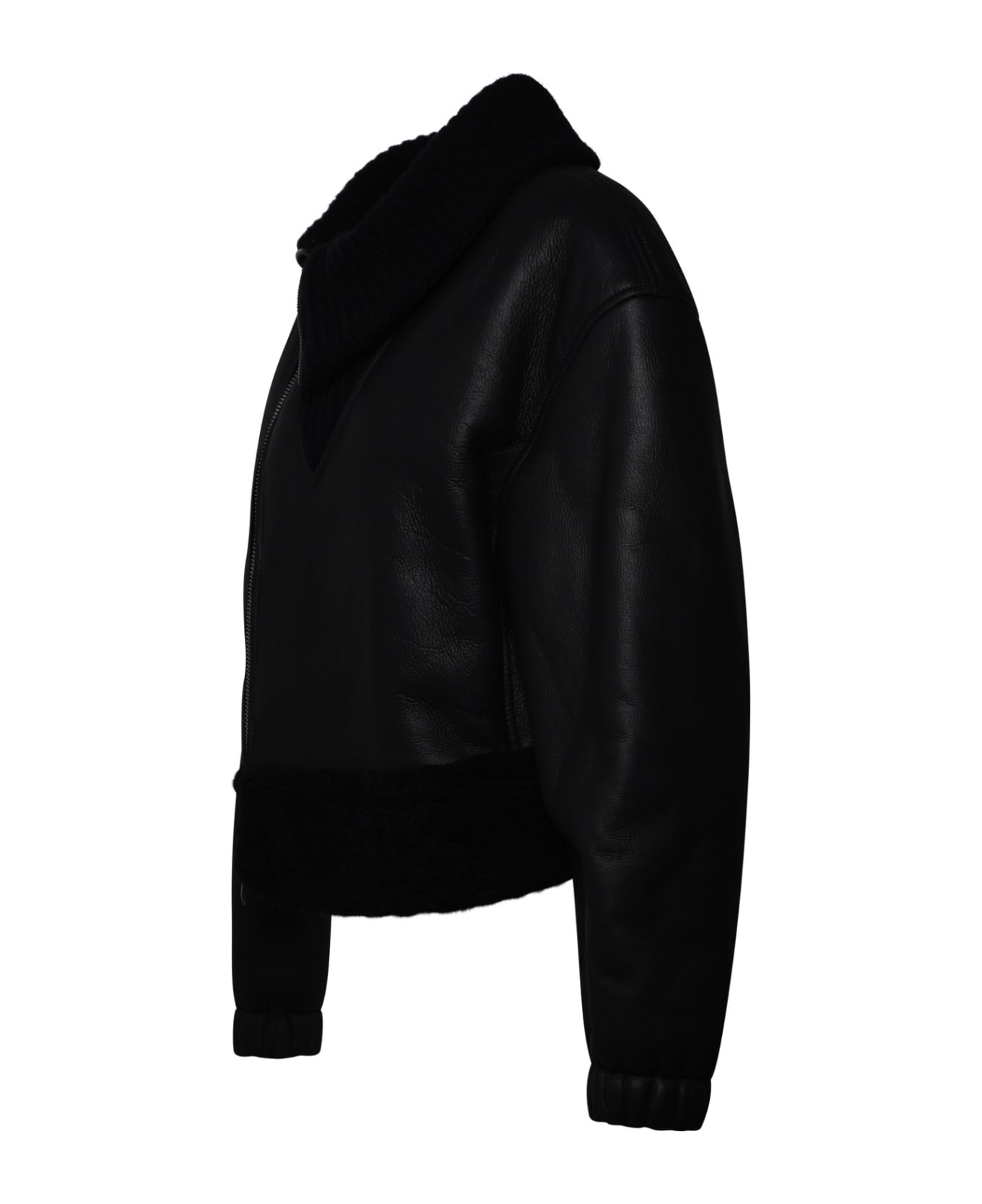 Ferrari Black Leather Jacket - Black