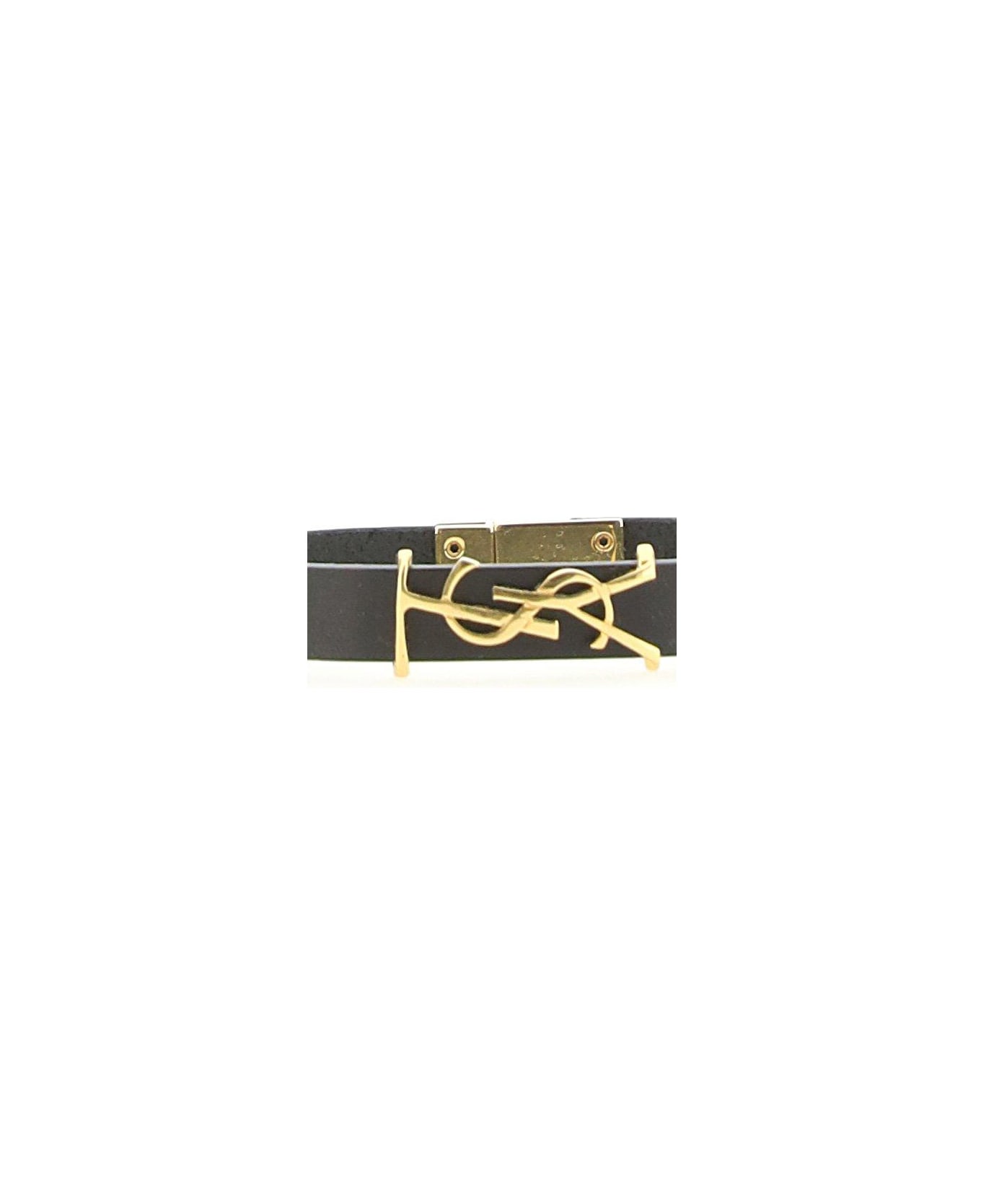Saint Laurent Logo Plaque Bracelet - Black ブレスレット
