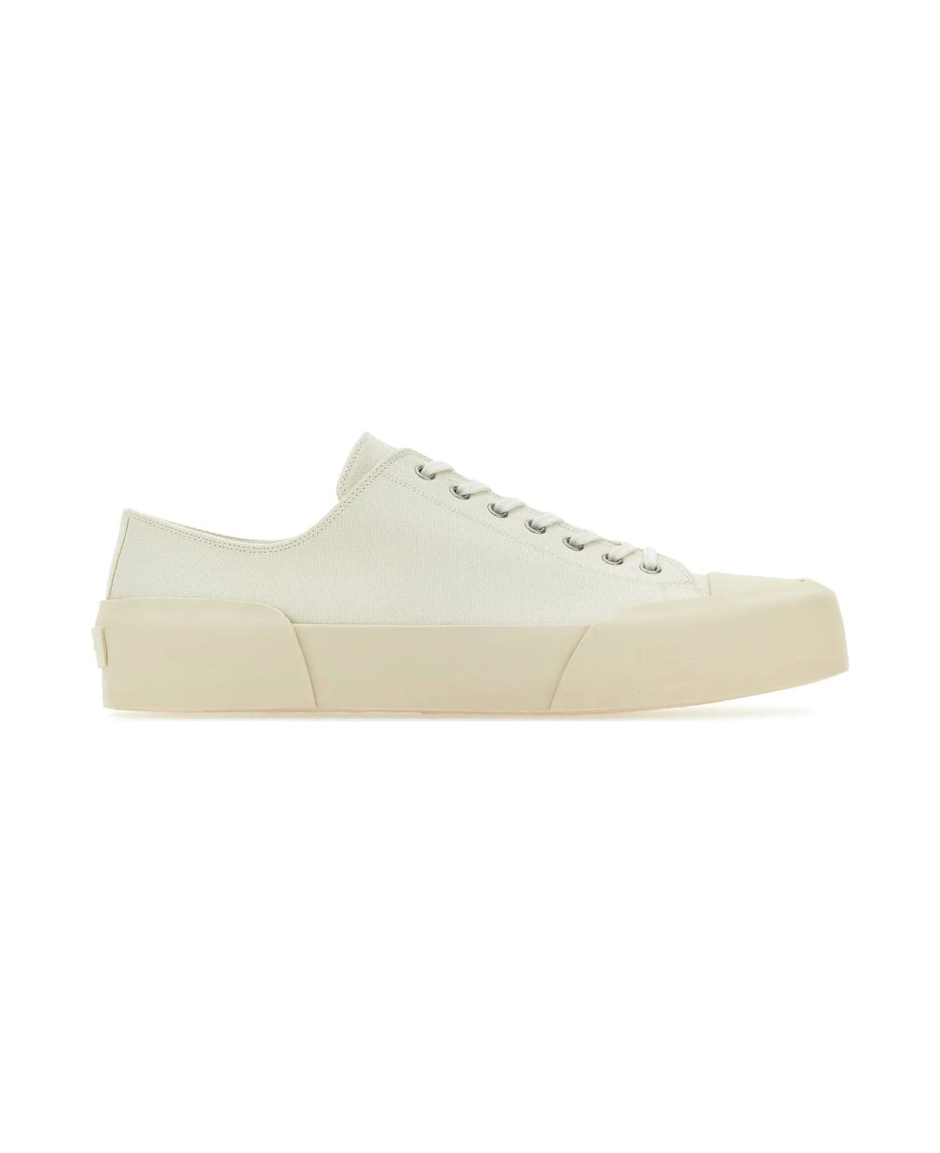 Jil Sander Ivory Canvas Sneakers - WHITE