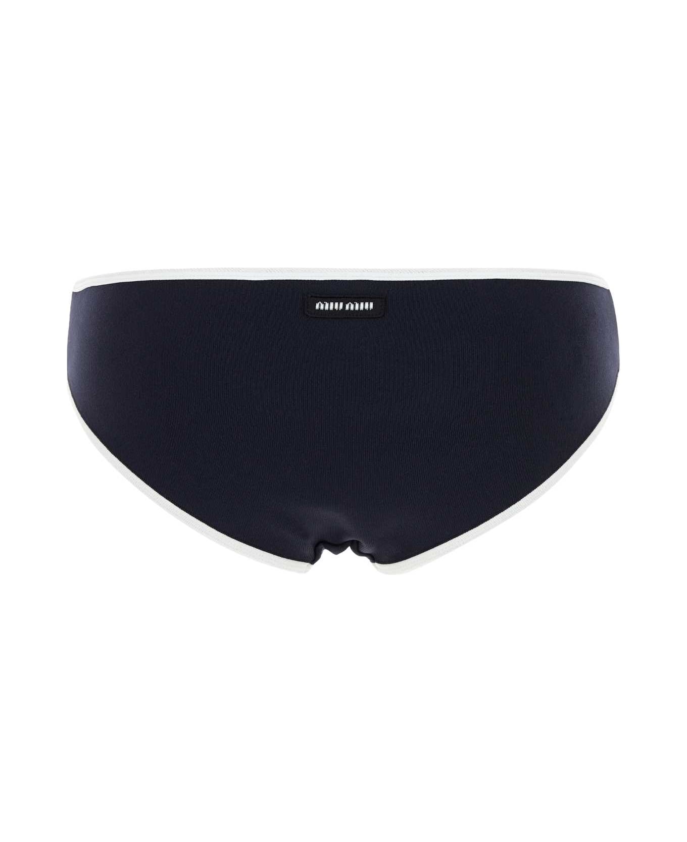 Miu Miu Midnight Blue Stretch Nylon Bikini Bottom - BLUBIANCO