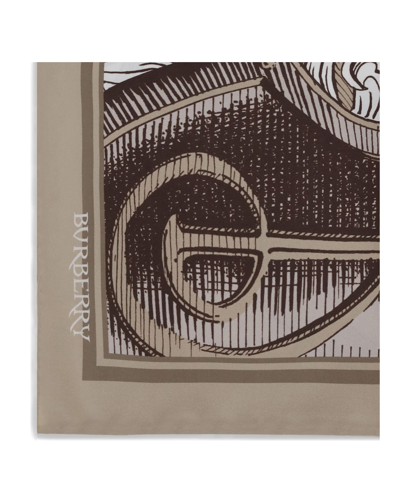 Burberry Knight Engraving Print Silk Scarf