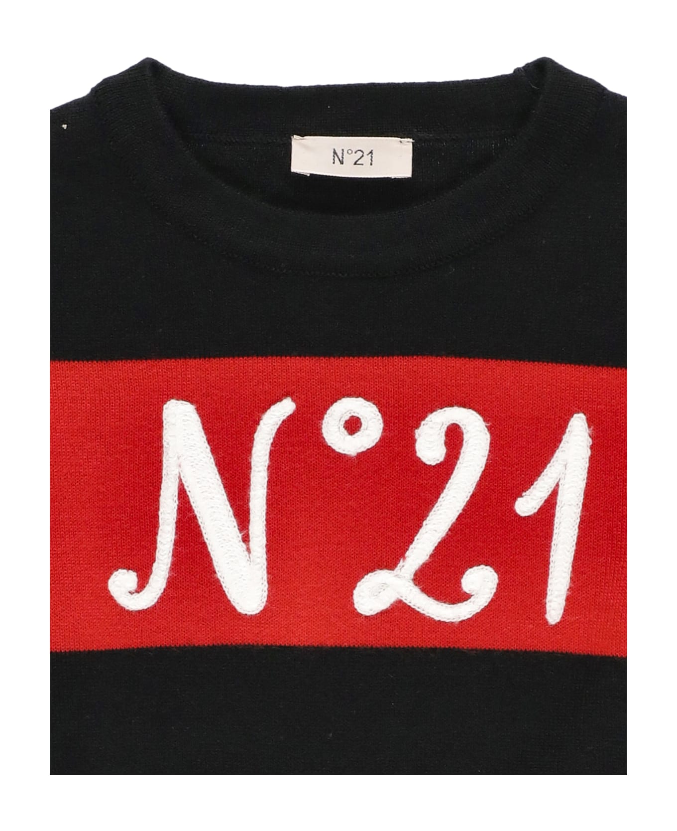 N.21 Sweater With Logo - Black ニットウェア＆スウェットシャツ