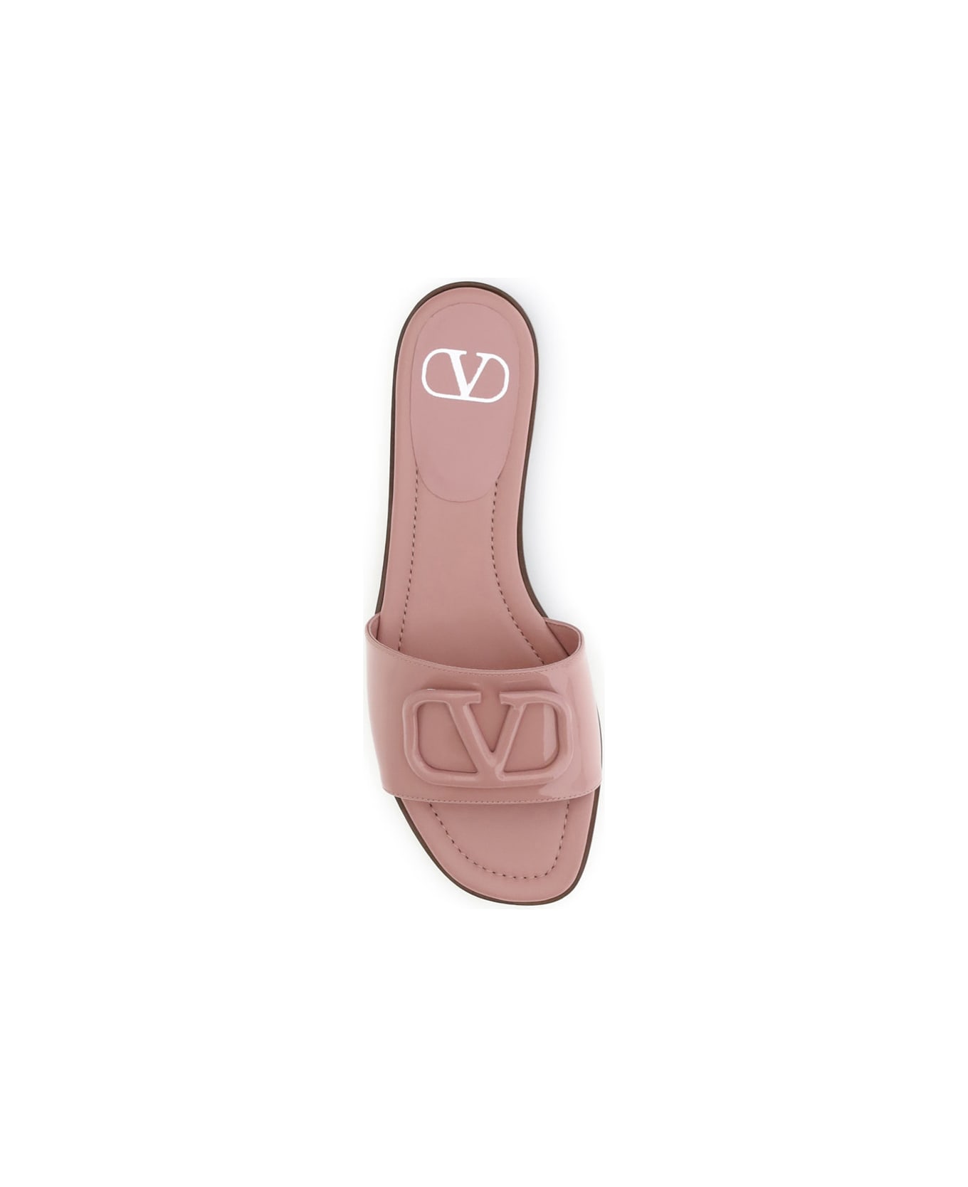 Valentino Garavani Patent Leathe Vlogo Slide Sandals
