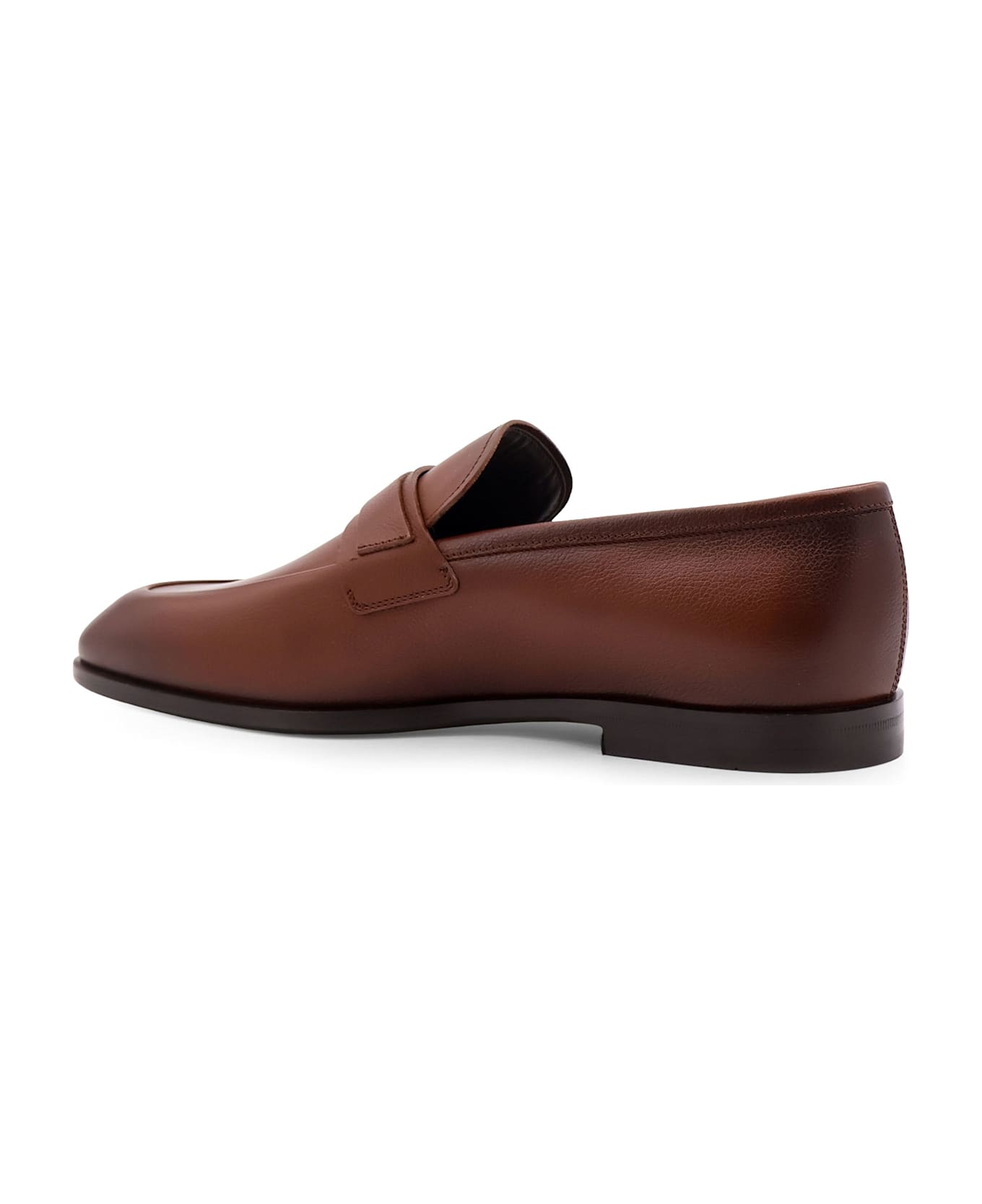 Ferragamo Florio Leather Loafer With Gancini Detail - Brown