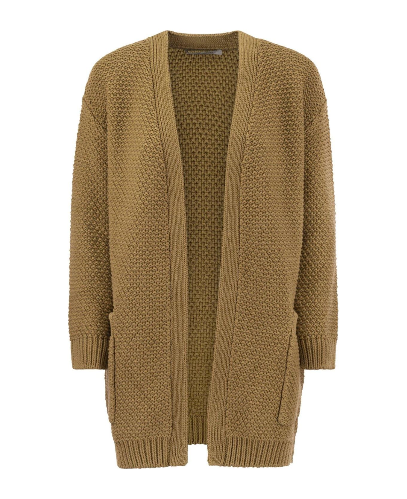 Max Mara Open-front Knit Cardigan - Leather Brown カーディガン