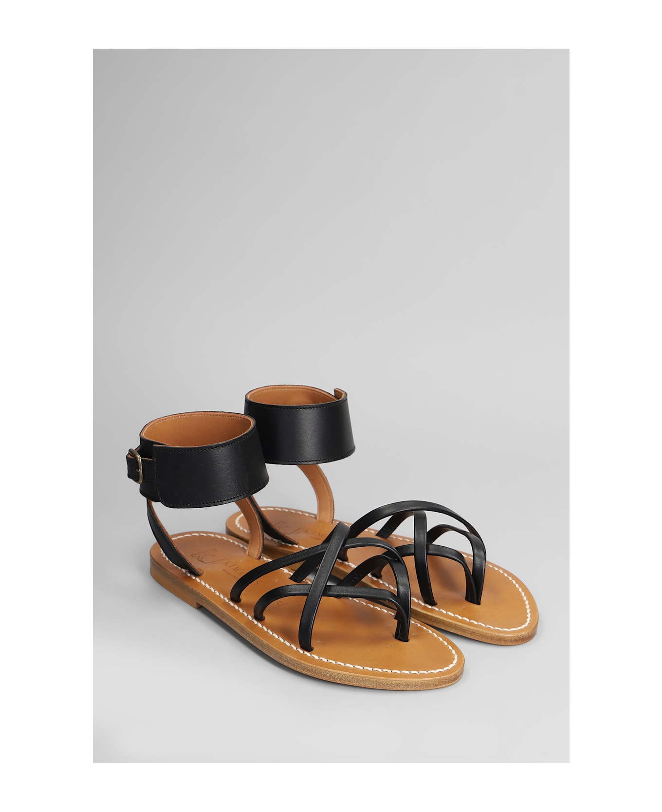 K.Jacques Selyse F Flats In Black Leather - black