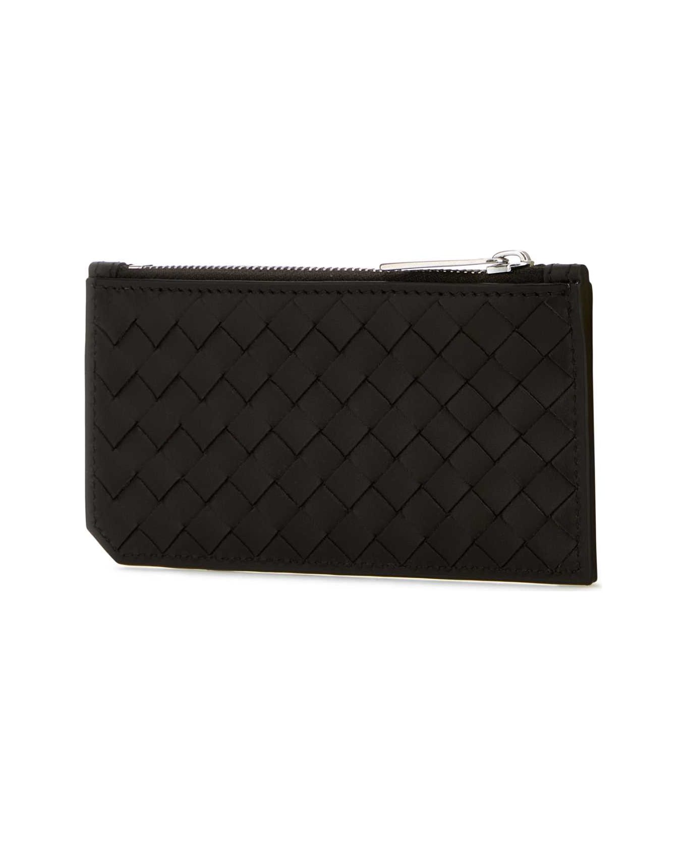 Bottega Veneta Dark Brown Leather Card Holder - FONDANTSILVER