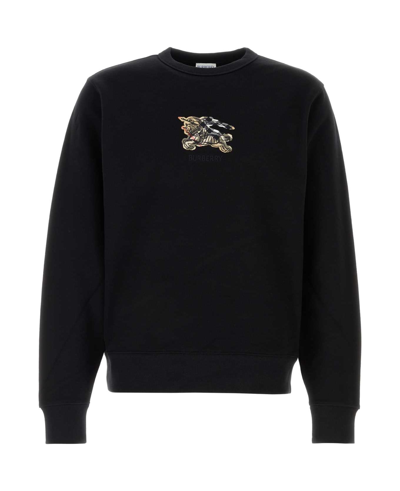 Burberry Black Cotton Sweatshirt - BLACK
