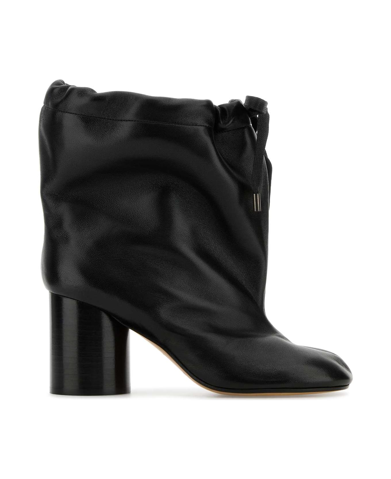 Maison Margiela Black Leather Tabi Ankle Boots - BLACK