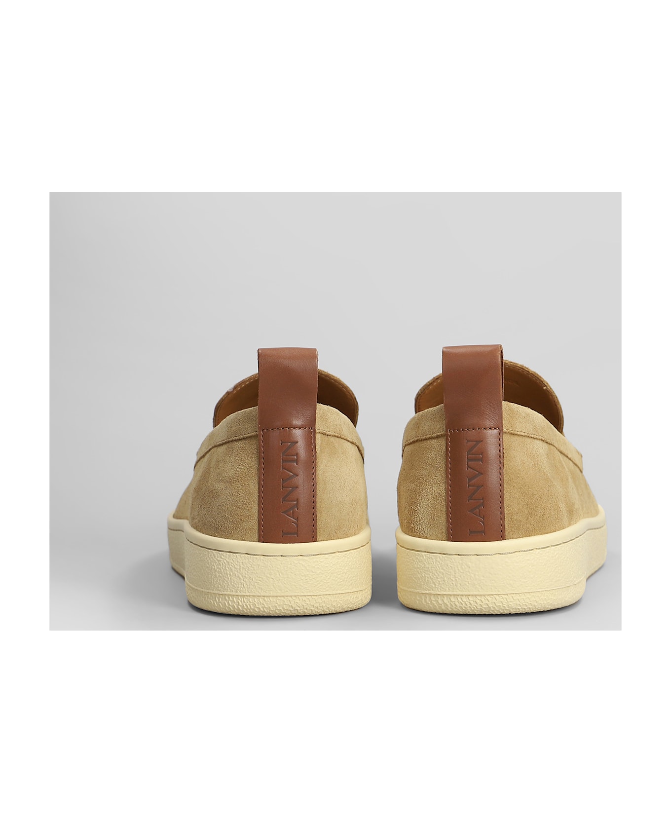 Lanvin Sneakers In Camel Suede - Camel