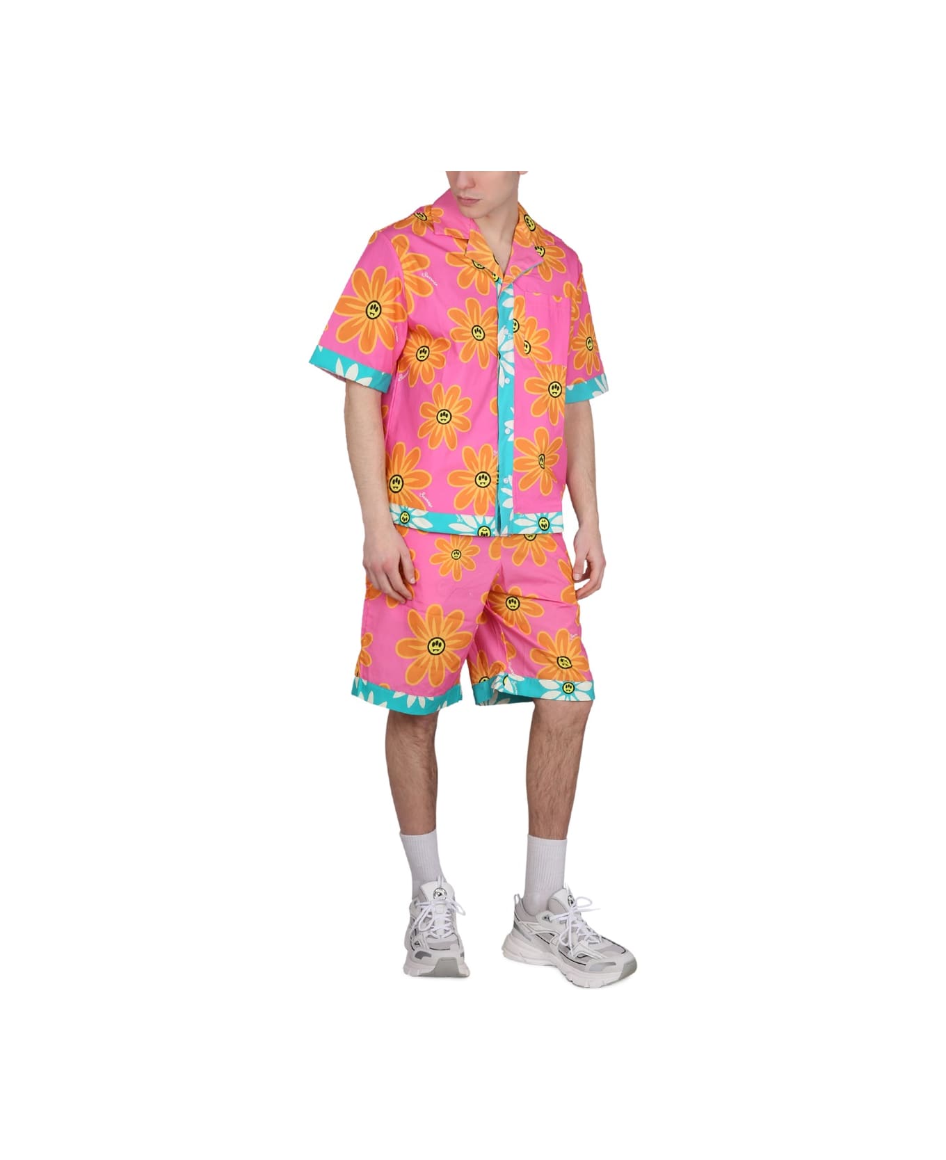 Barrow Sunflower Print Bermuda Shorts - FUCHSIA