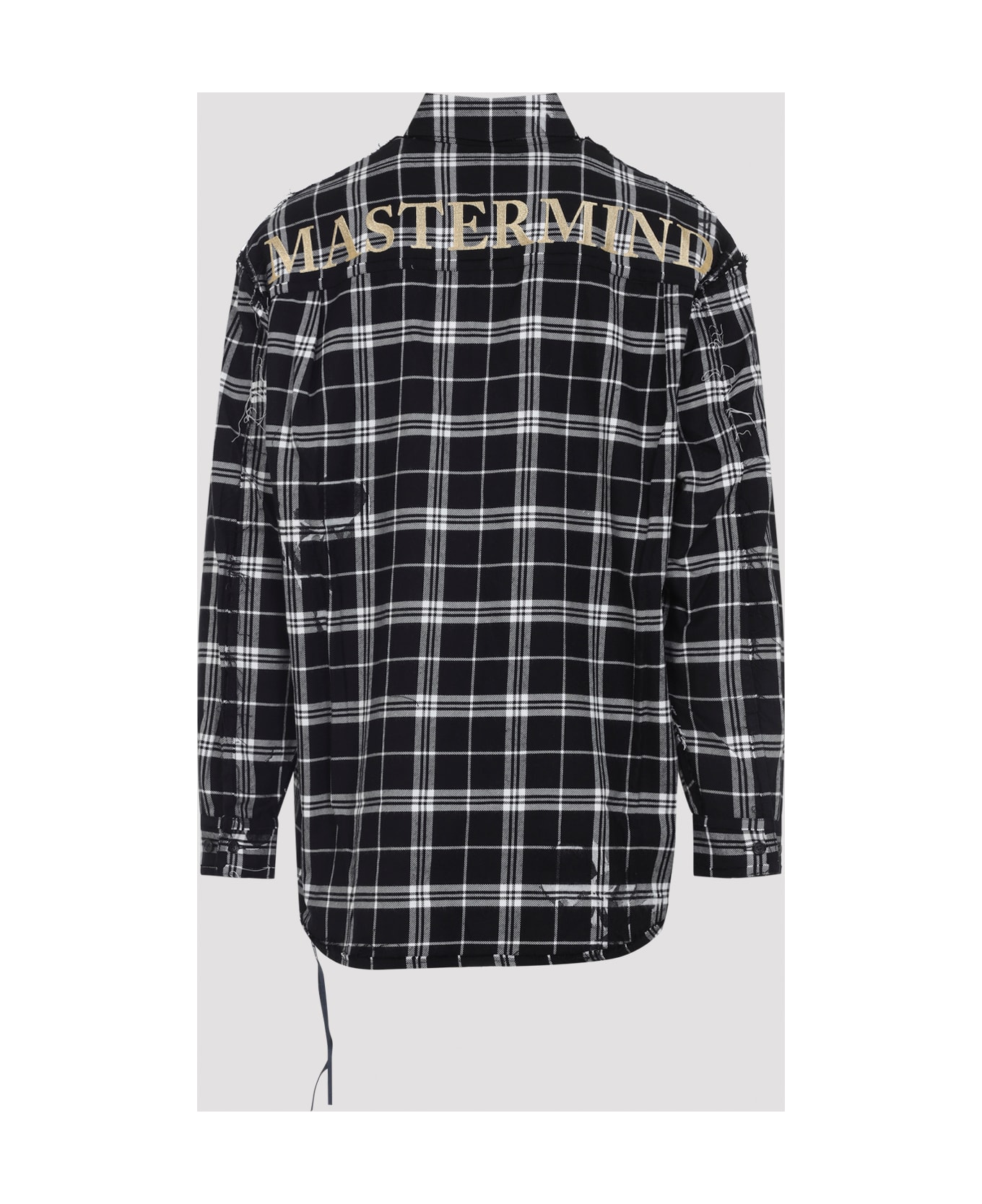 MASTERMIND WORLD Reversible Raw Edge Plaid Shirt - Black Plaid