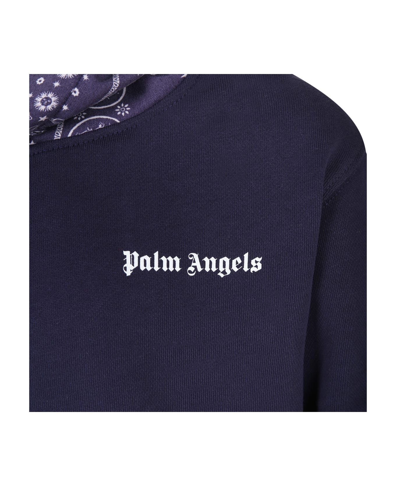 Palm Angels Blu Sweatshirt For Boy With Logo - Black