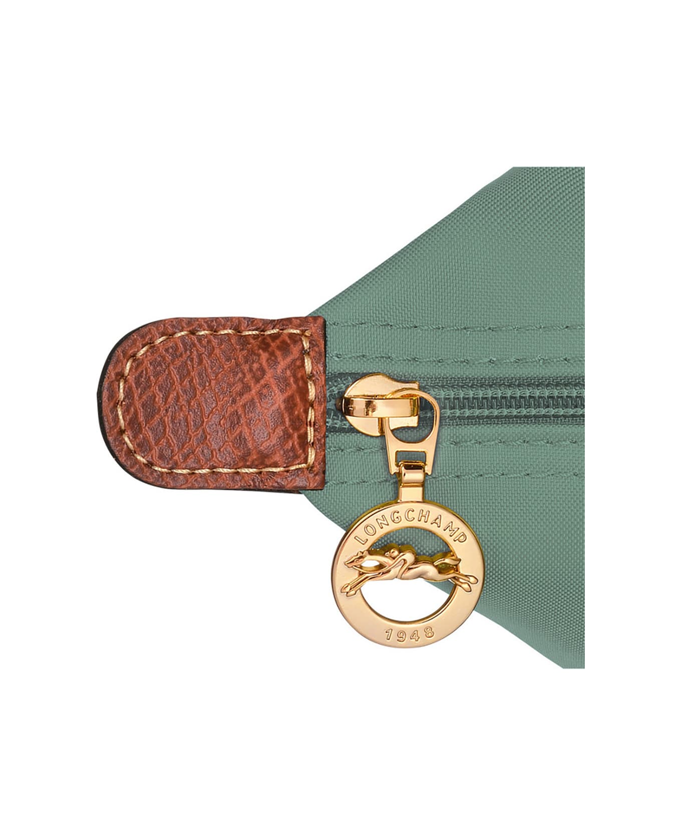 Longchamp 
le Pliage Original
 Green Shoulder Bag With Embossed Logo In Canvas Woman - Green