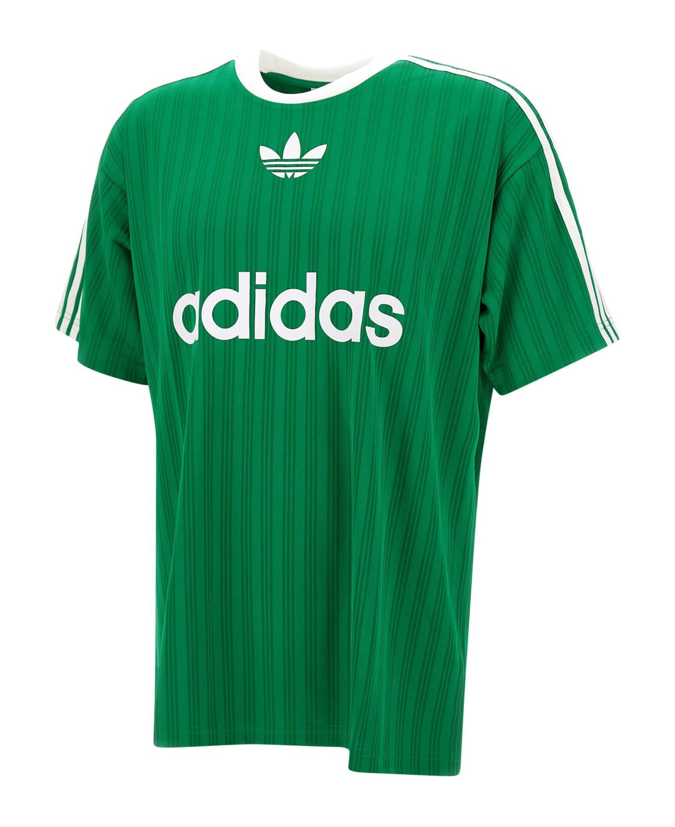 Adidas "adicolor" Jacquard Fabric T-shirt - GREEN
