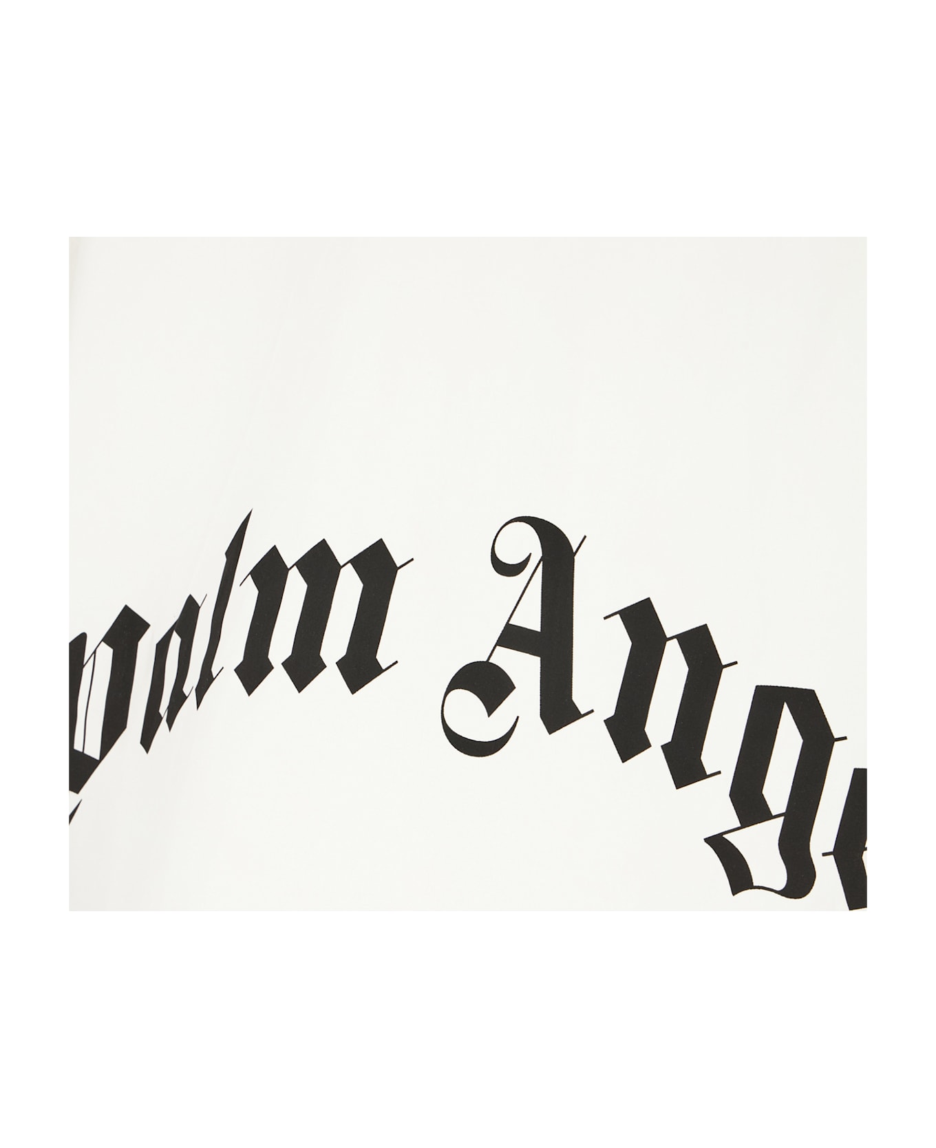 Palm Angels White Bowling Shirt With Cuban Collar And Maxi Logo Print On The Rear - WHITE BLACK