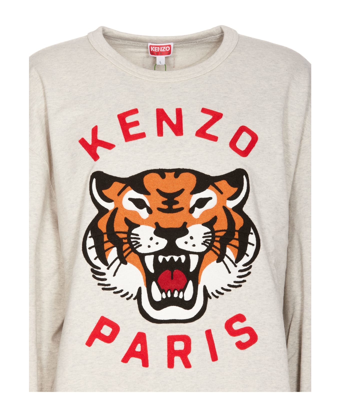 Kenzo Lucky Tiger Embroidered Oversize Sweatshirt - beige フリース
